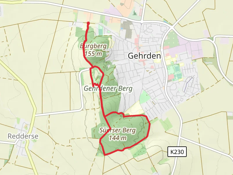 Park Niedersachsen, Kothnerberg and Suerser Berg Loop mobile static map