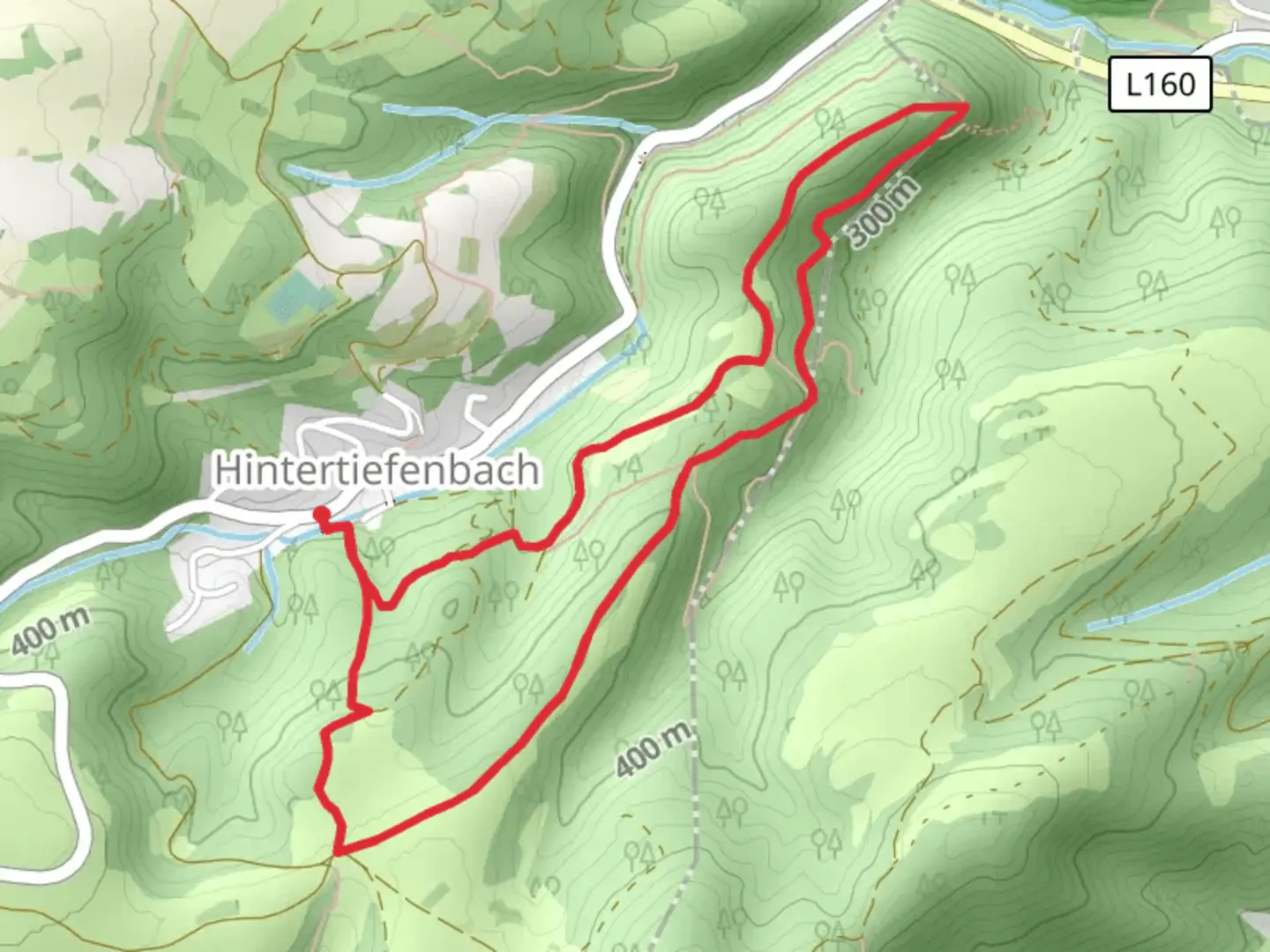 An image depicting the trail Gilzberg and Bismarckeiche Loop and its surrounding area.