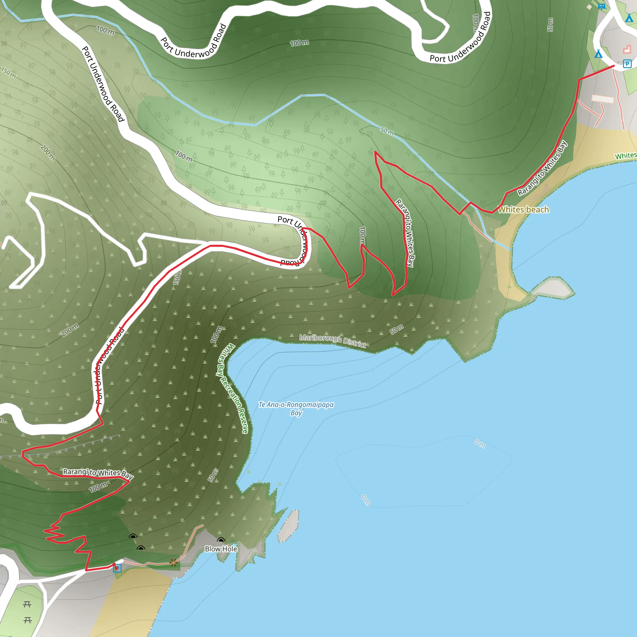 Rarangi to Whites Bay Track mobile static map