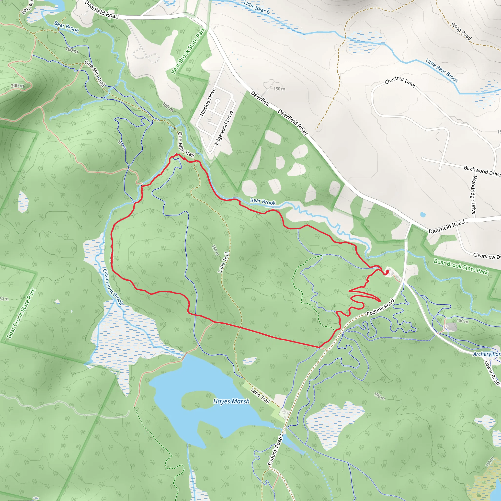 Bear Brook Lower and Sentinel Pine Loop Trail mobile static map