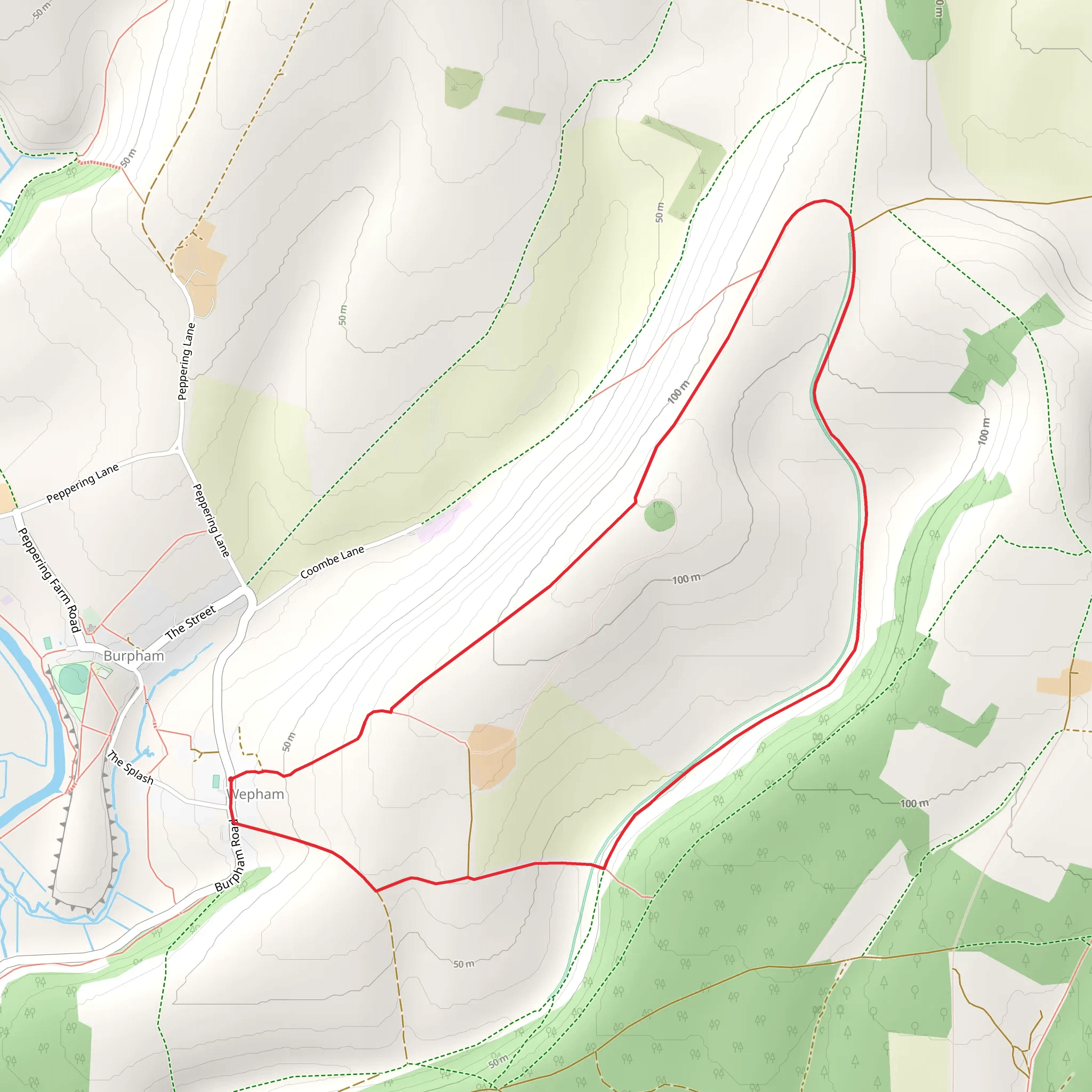 Angmering Park Gallops Loop - Burpham mobile static map