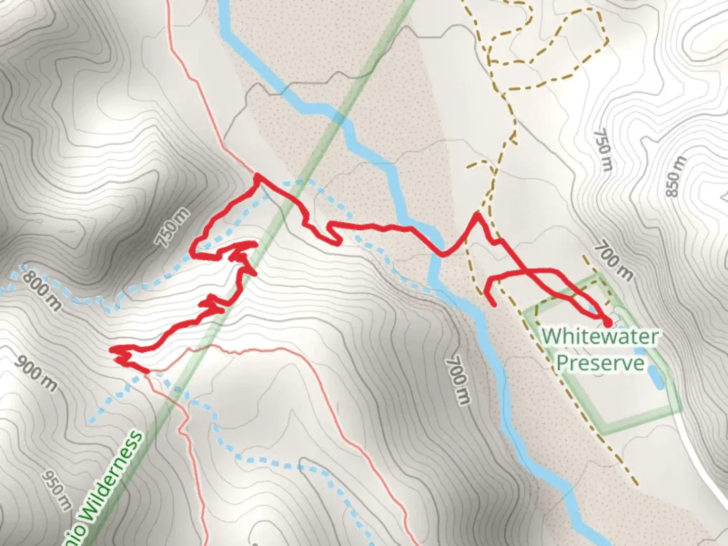 An image depicting the trail Whitewater River Walk and its surrounding area.