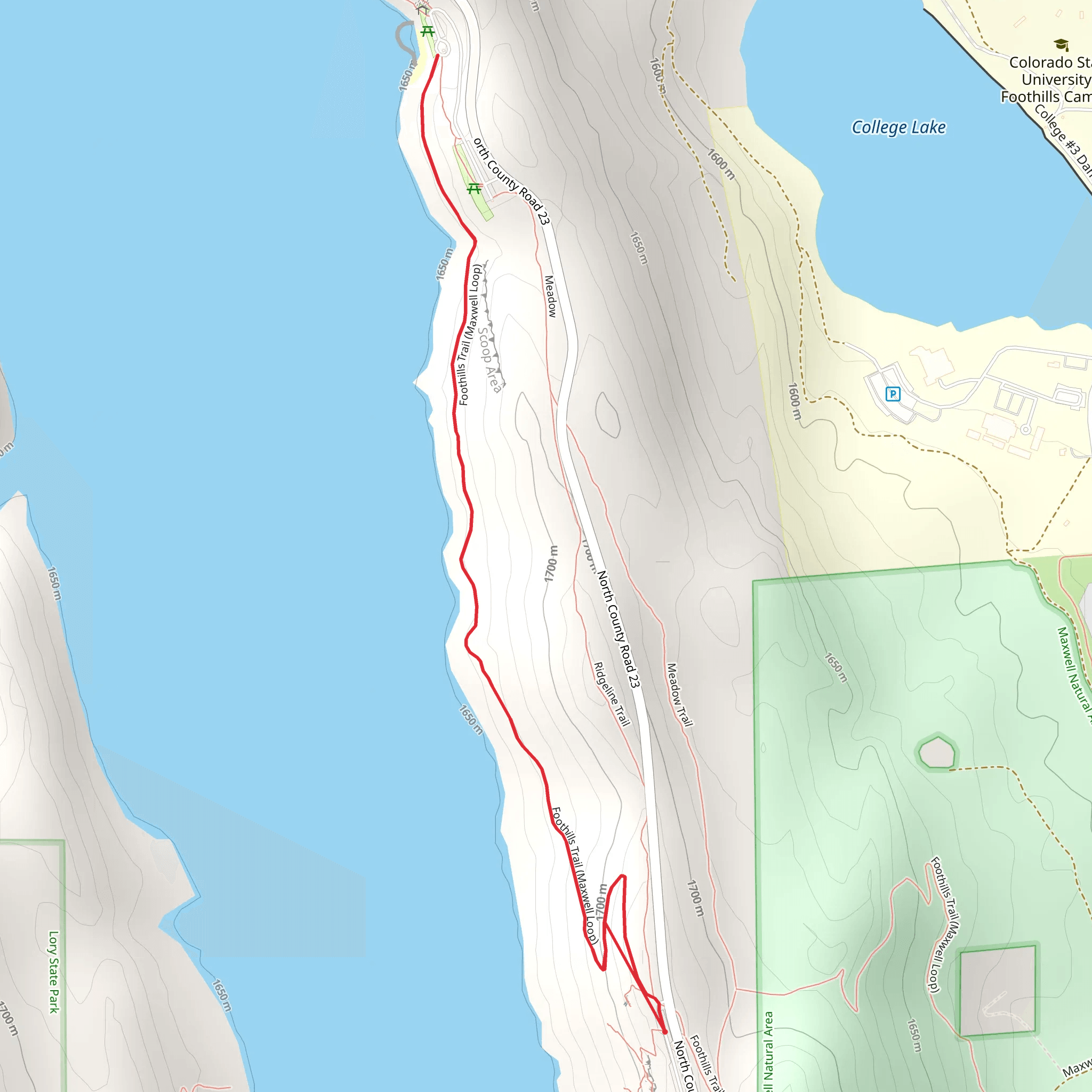 Foothills Trail-Maxwell mobile static map