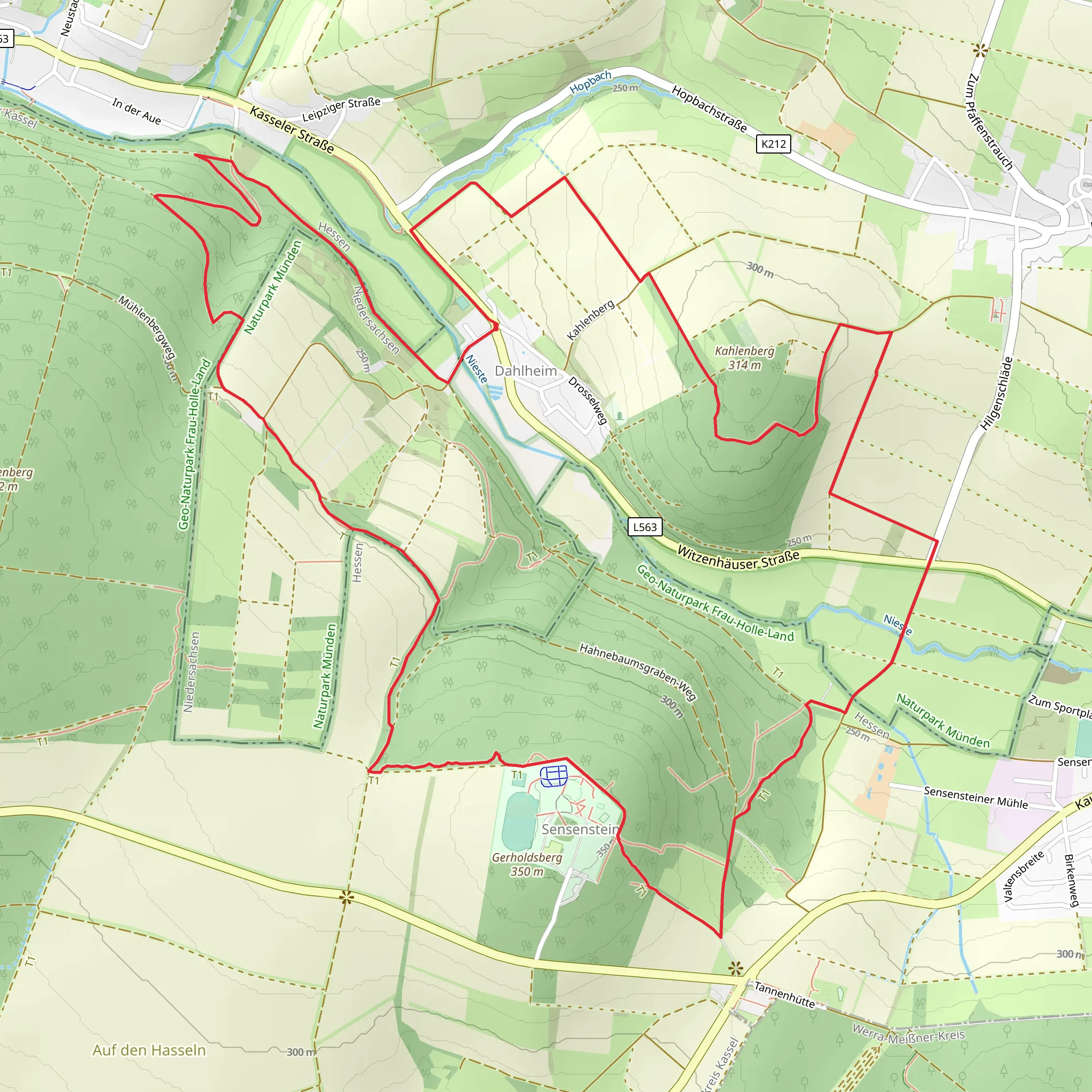Dahlheimer and Eco Pfad Sensenstein mobile static map