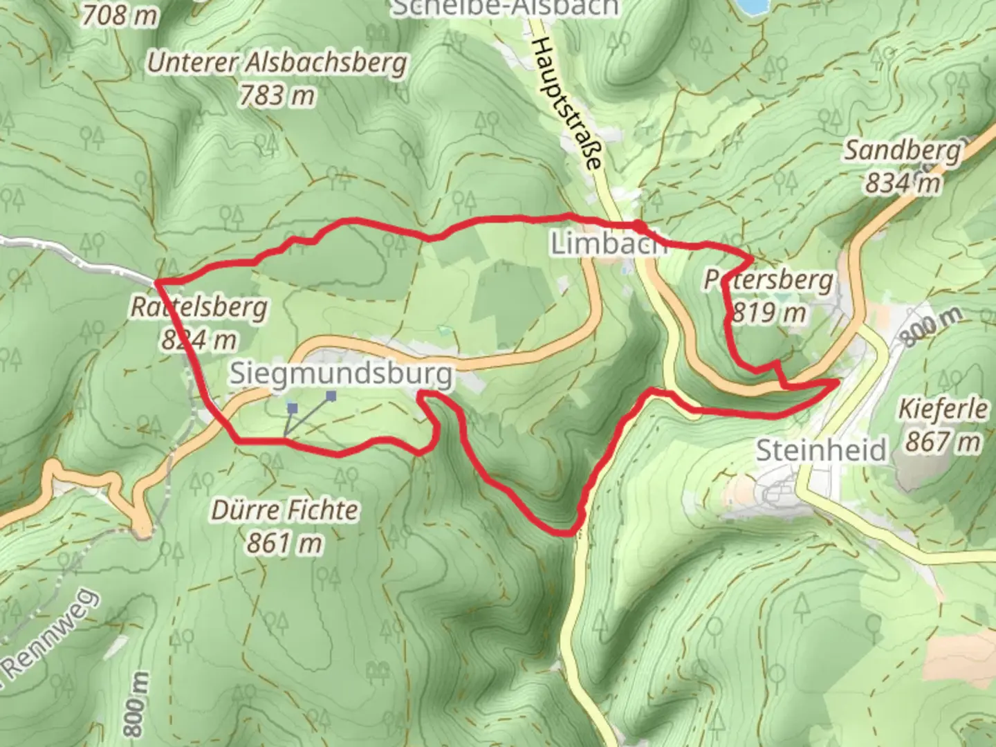 An image depicting the trail Sagen Maerchenpfad and its surrounding area.