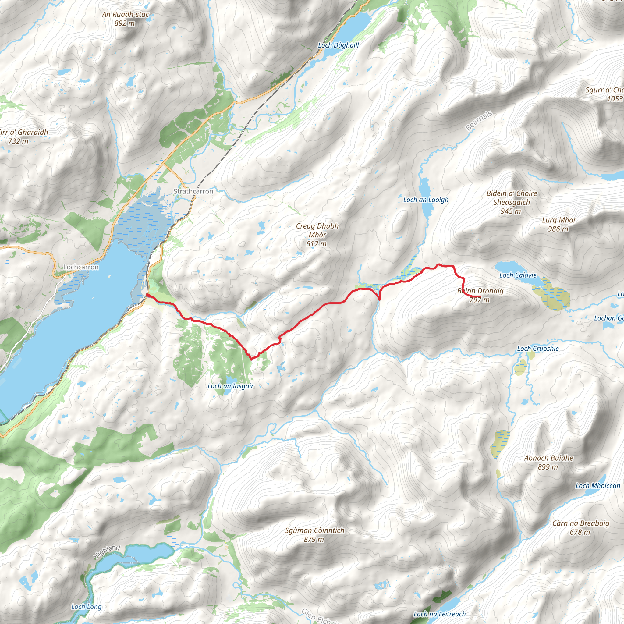 Beinn Dronaig mobile static map