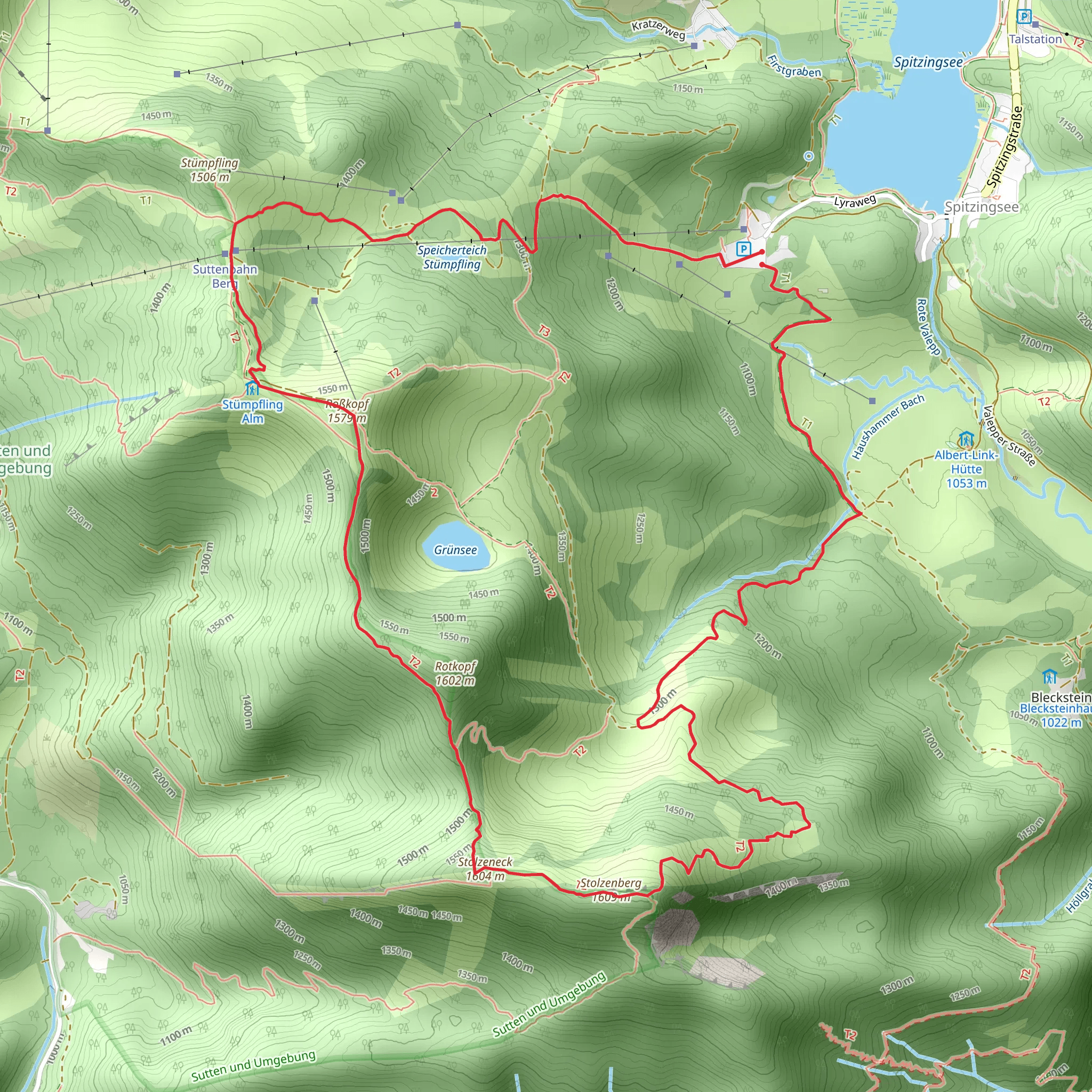 Stolzenberg, Rotkopf and Speicherteich Stümpfling Loop mobile static map