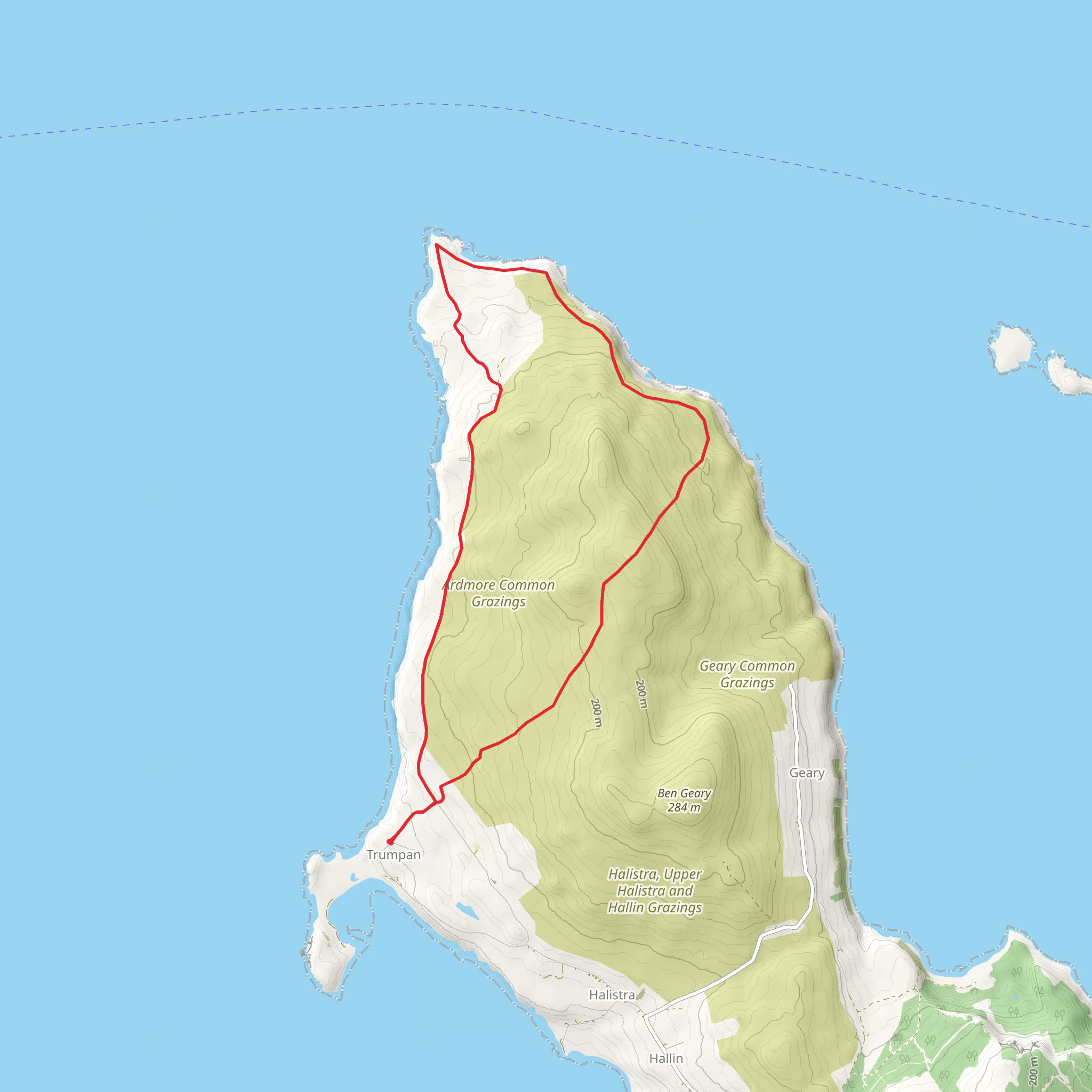 Dun Gearymore and Waternish Point Loop mobile static map