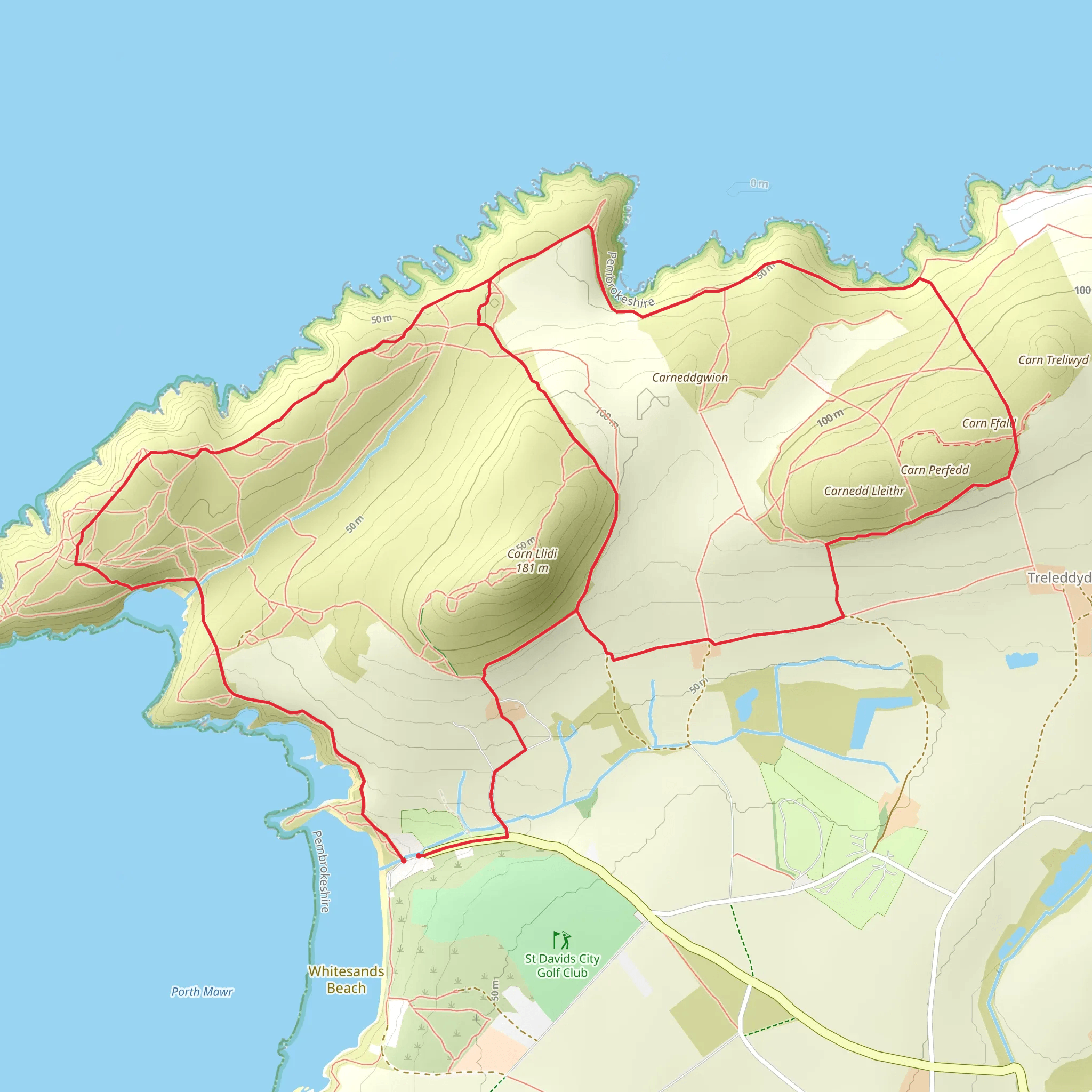 St David’s Head mobile static map