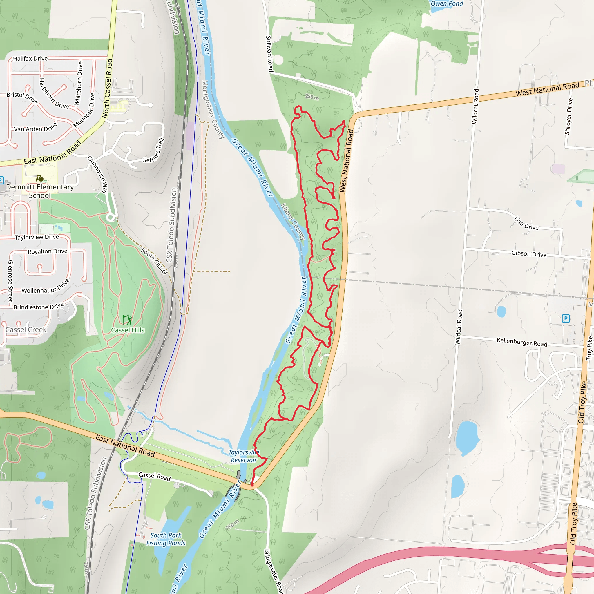 Great Miami River - Orange Loop Trail mobile static map