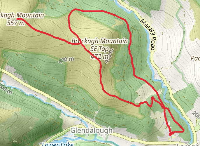 Laragh to Brockagh anti clockwise mobile static map
