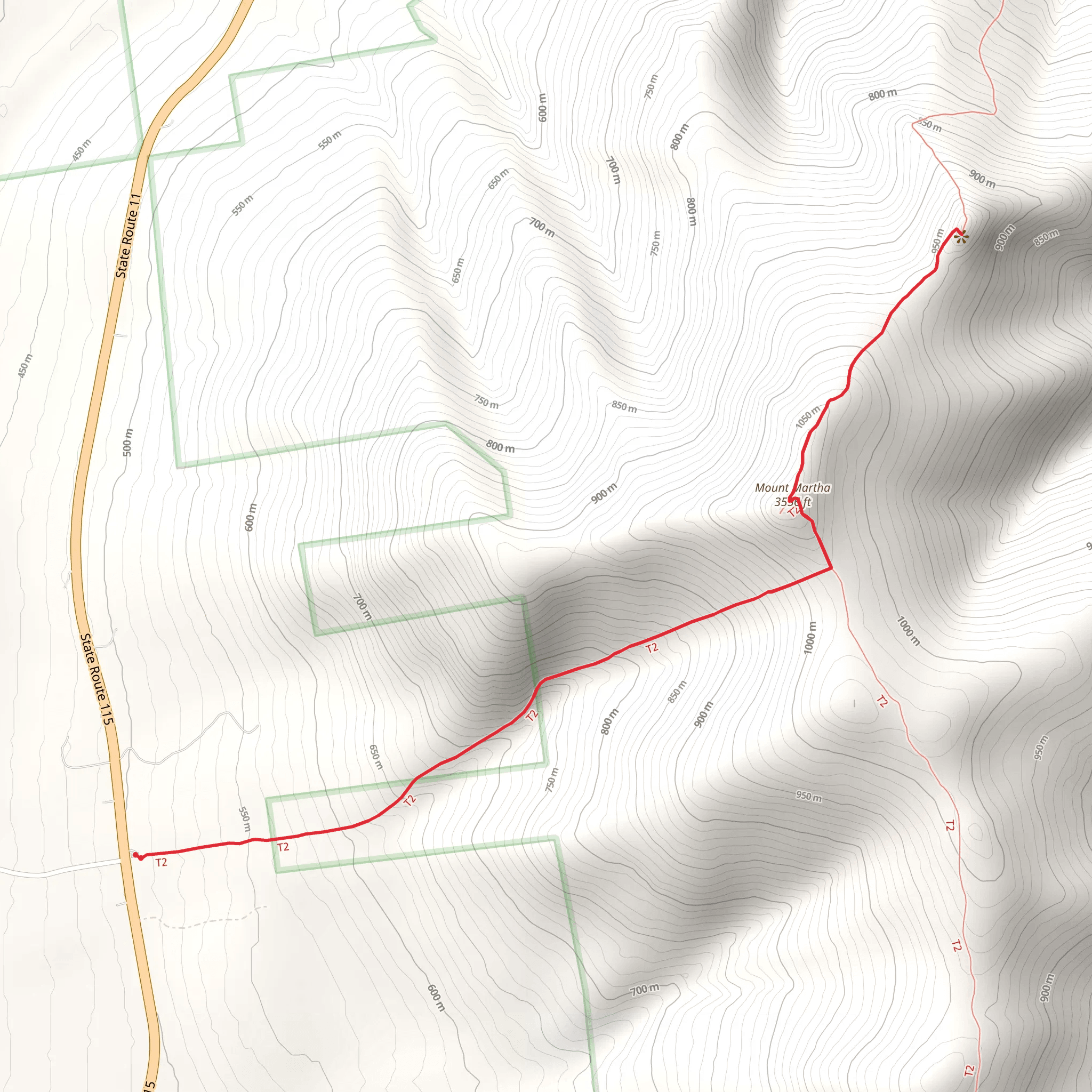 Martha's Mile via Cherry Mountain Trail mobile static map