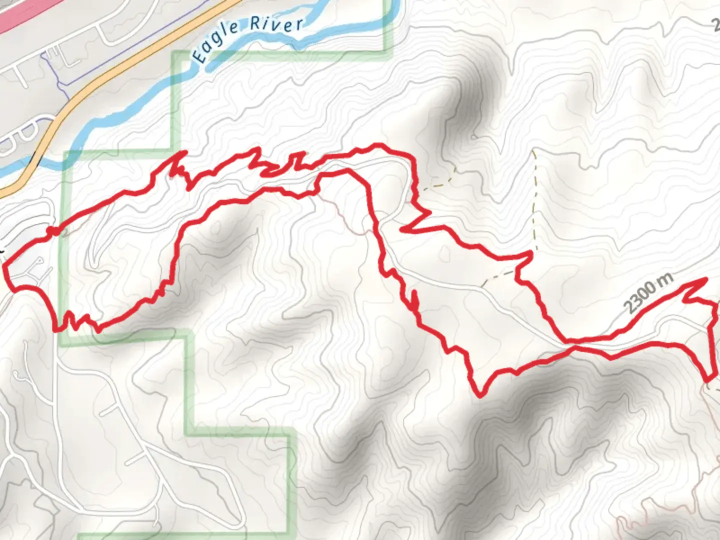 An image depicting the trail Boneyard and Redneck Ridge and its surrounding area.