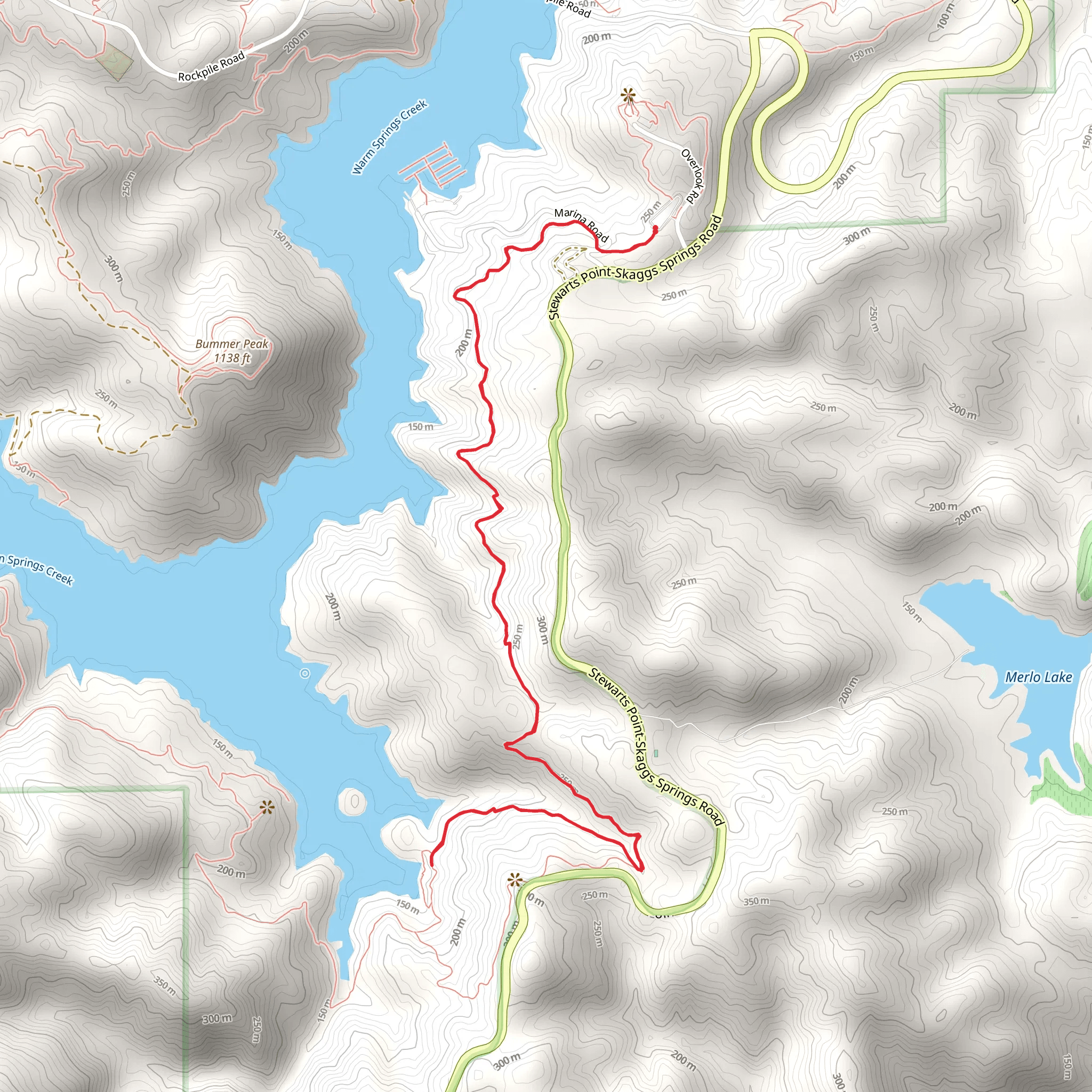 Quicksilver via South Lake Trail mobile static map