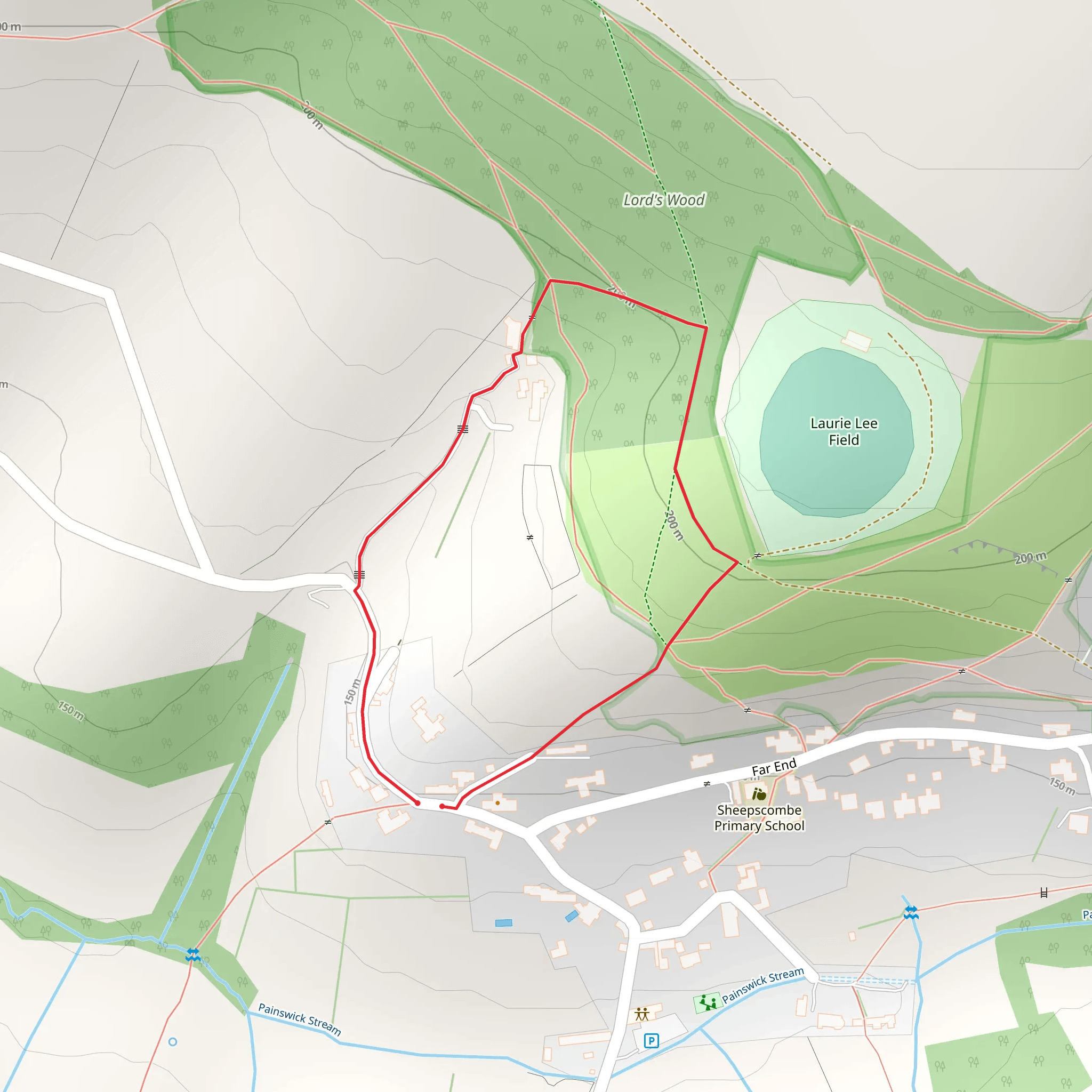 Lord's Wood Short Loop - Sheepscombe mobile static map