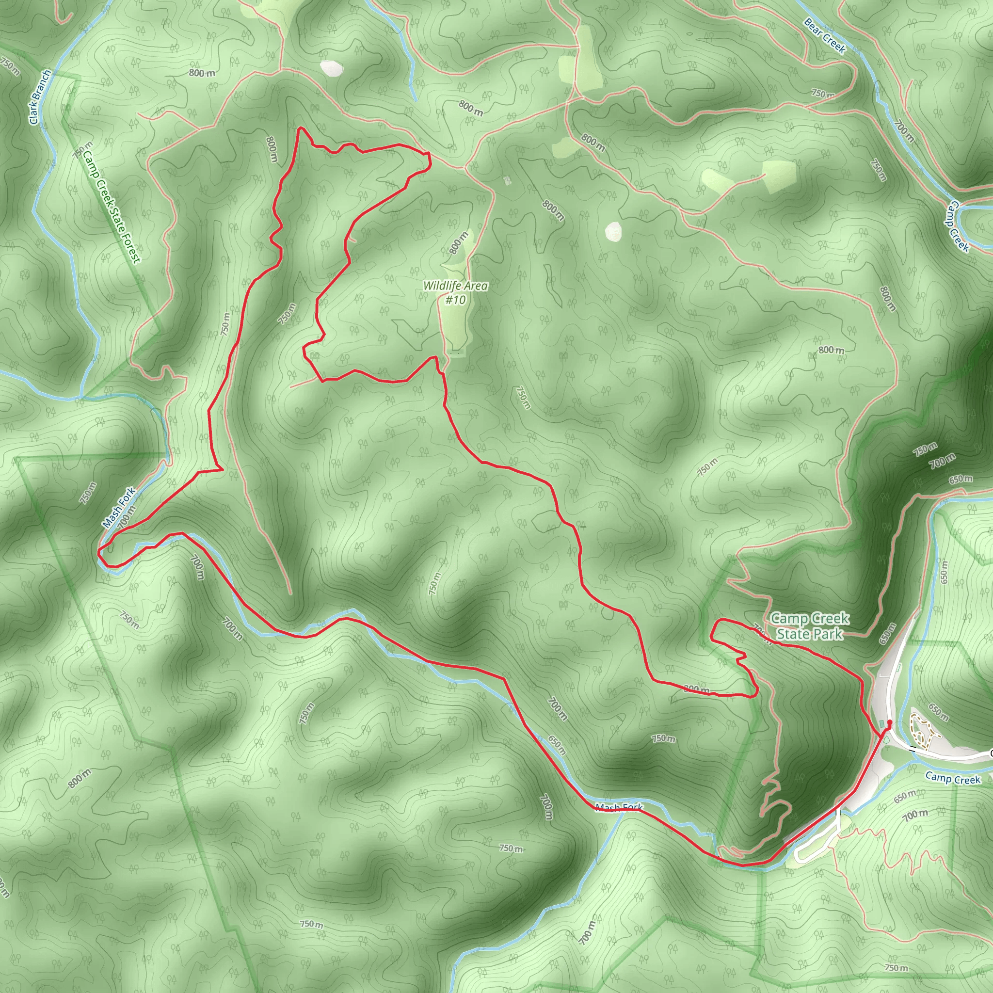 Farley Ridge Road and Turkey Loop Road and Trail mobile static map