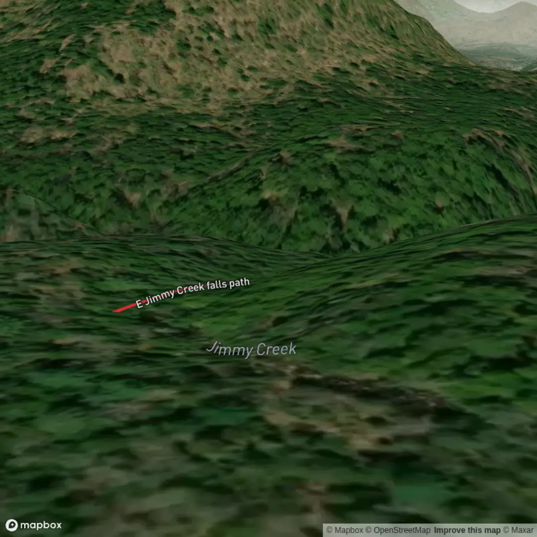 An image depicting the trail E Jimmy Creek Falls Path and its surrounding area.