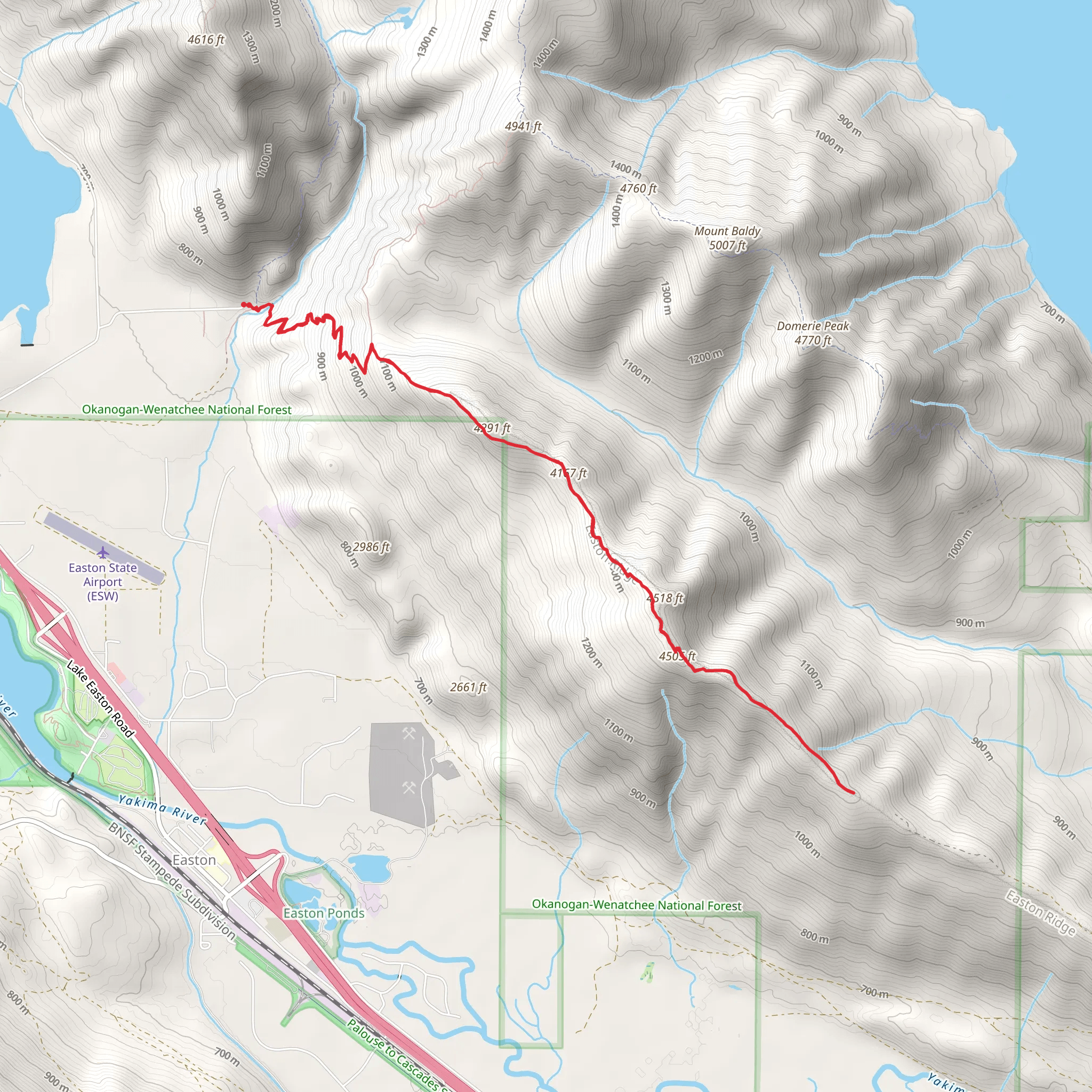 Easton Ridge Trail mobile static map