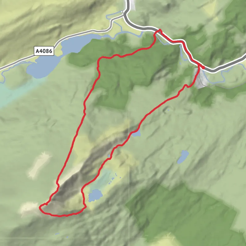 Hike from Capel Curig mobile static map