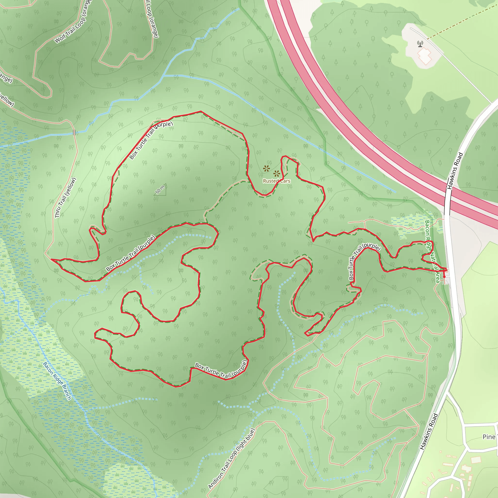 Box Turtle - Purple Loop Trail mobile static map
