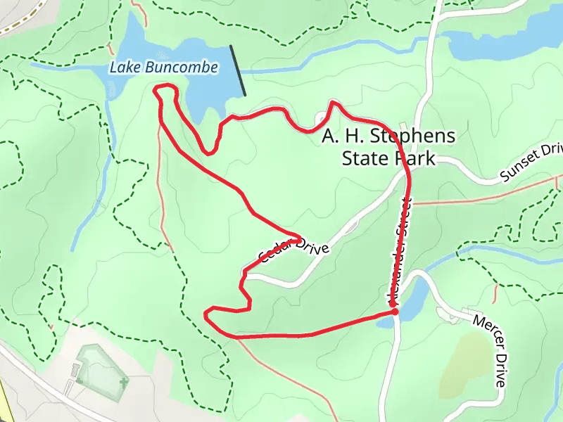 Cedar Drive, Lake Buncombe Nature Trail and Alexander Street Loop