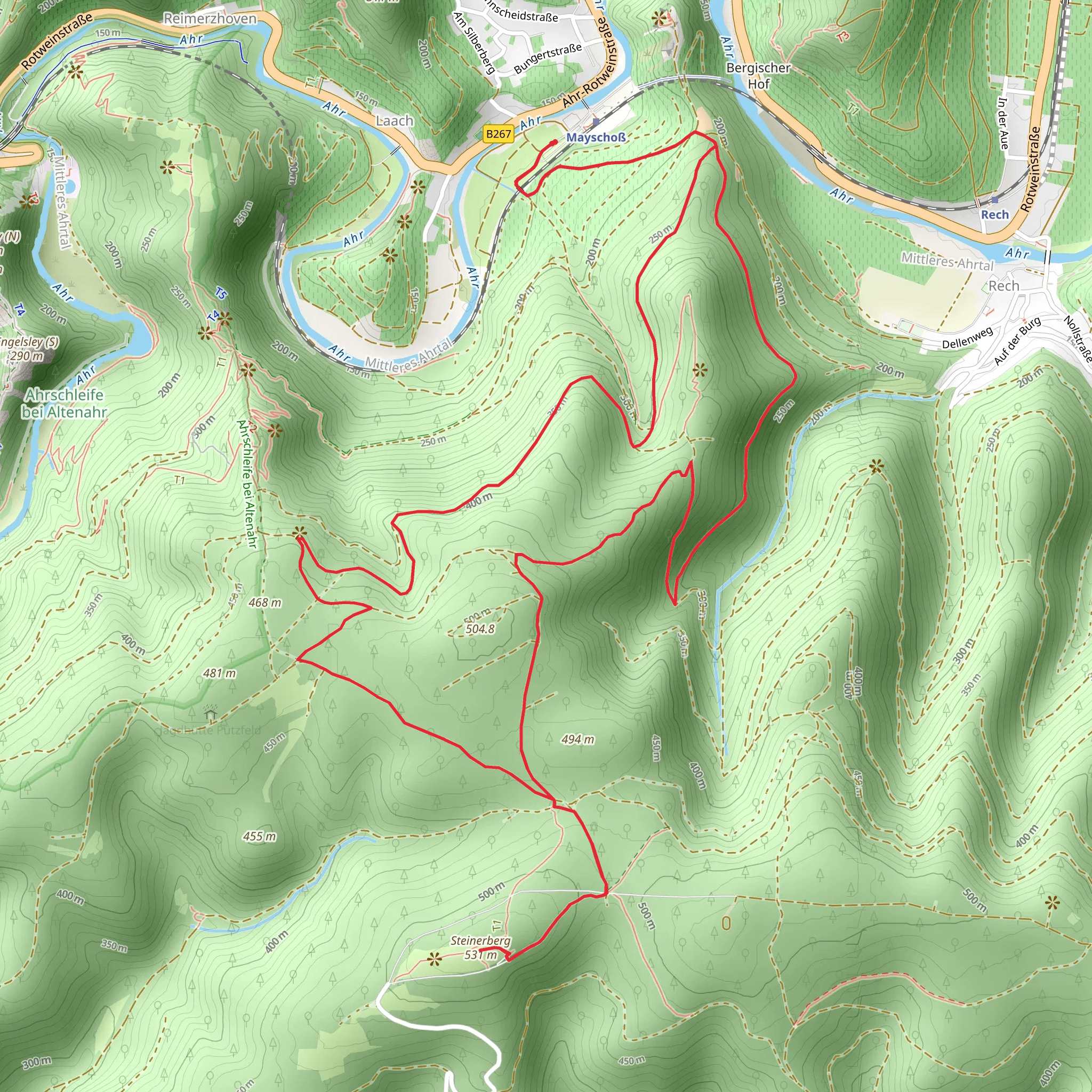 Mayschossblick and Steinerberg Loop via Ahrtalweg mobile static map
