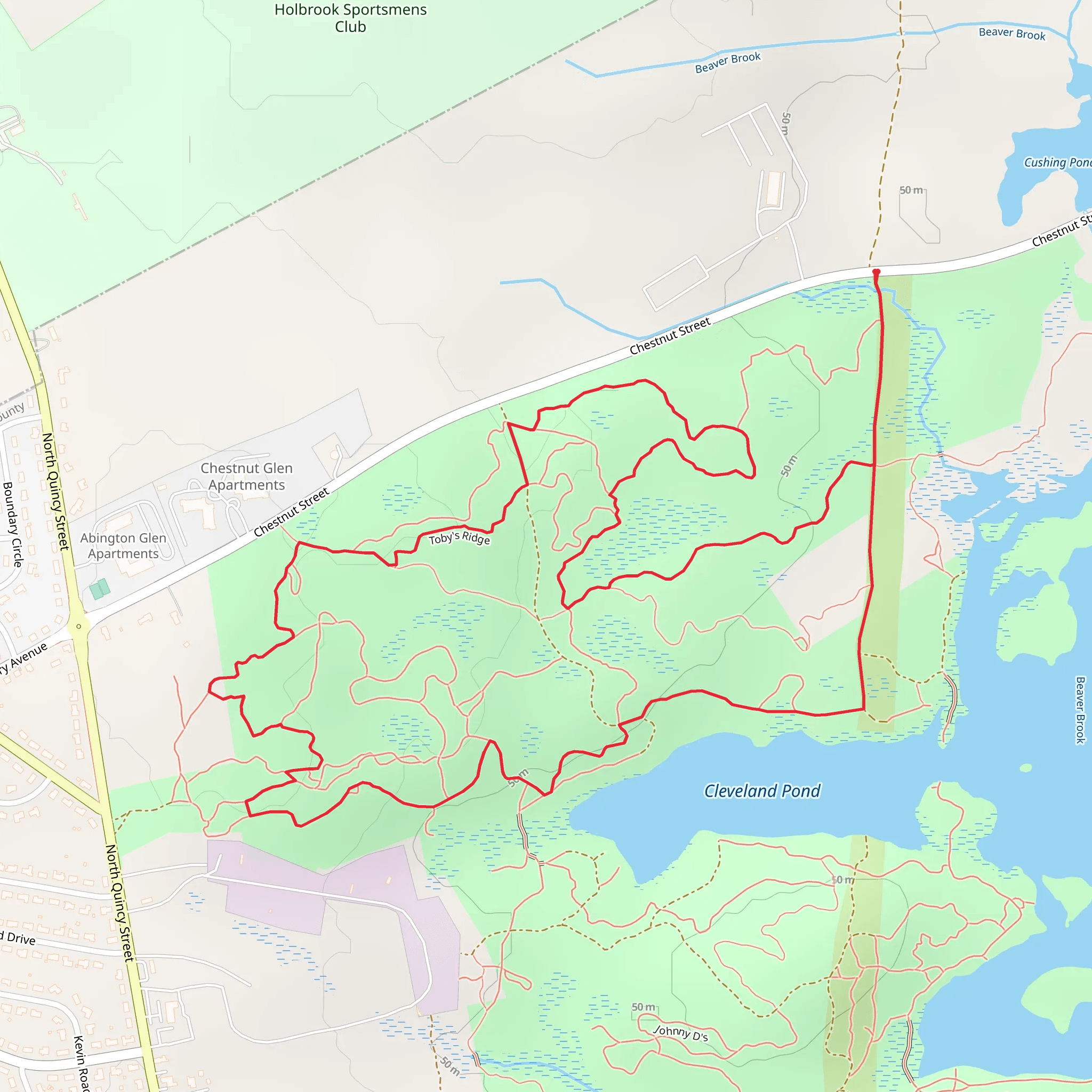 Tobys Ridge Loop mobile static map