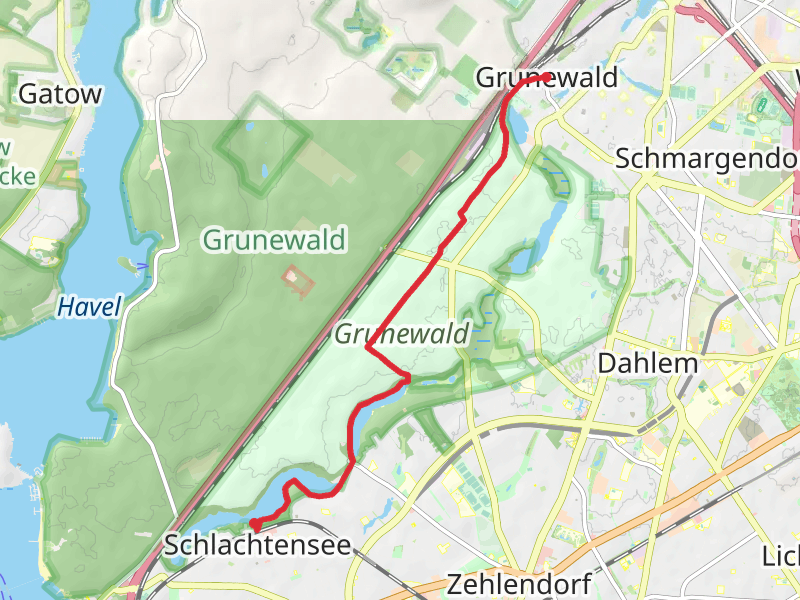 Schlachtensee to Grunewald via Krumme Lanke
