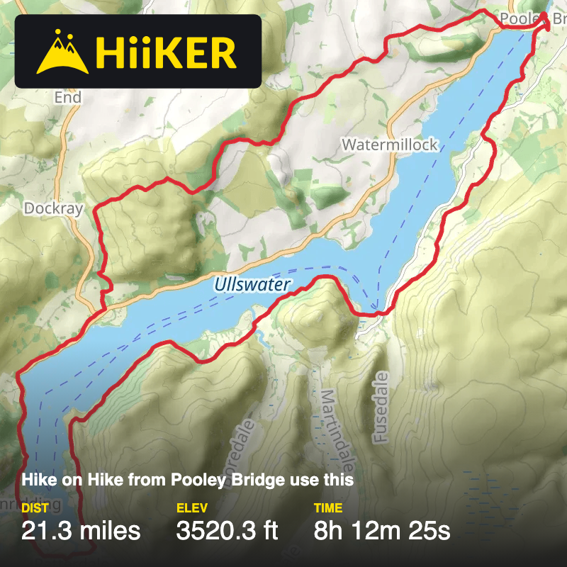 A map preview of the recording Hike on Hike from Pooley Bridge use this.
