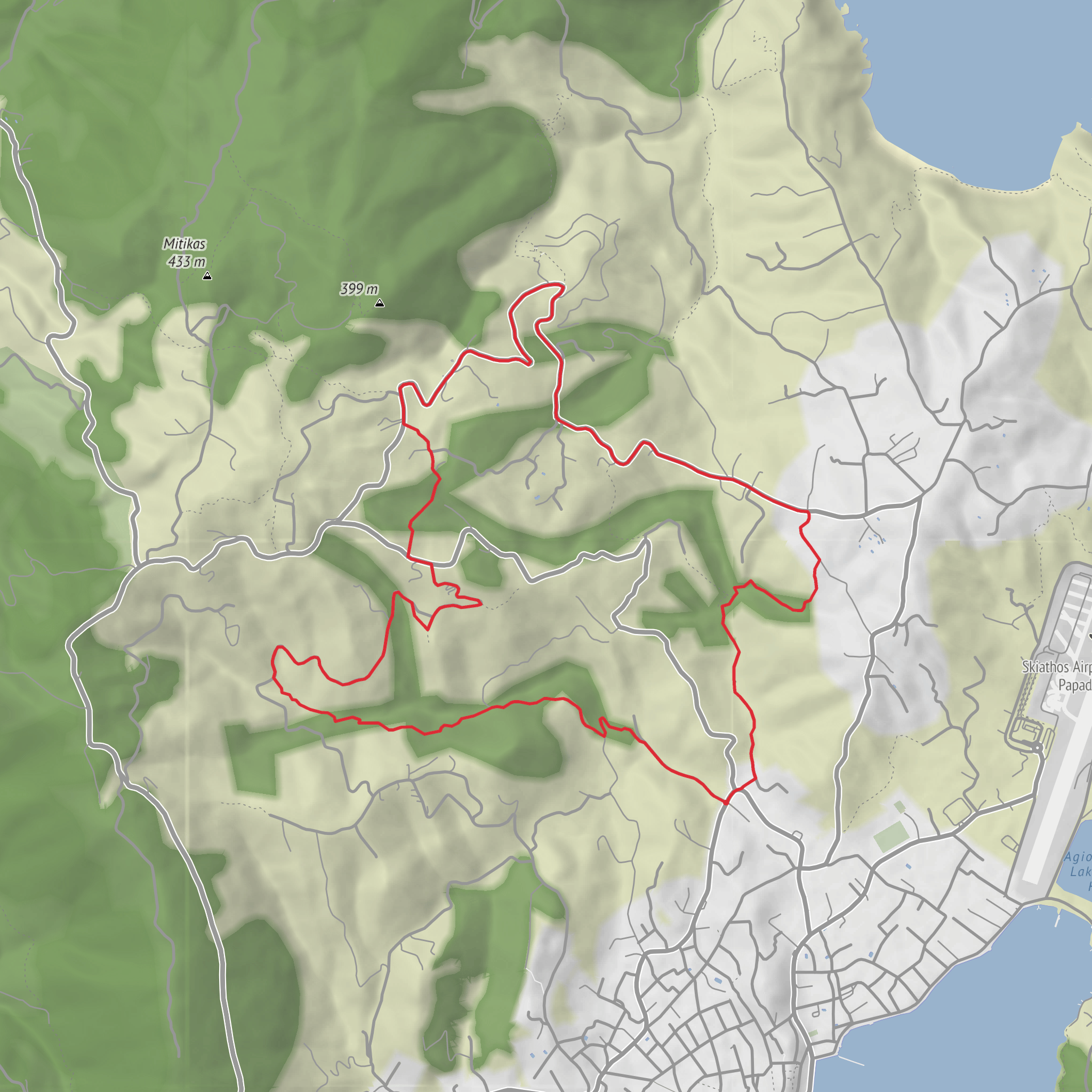 Skiathos - Monastery Loop Trail mobile static map