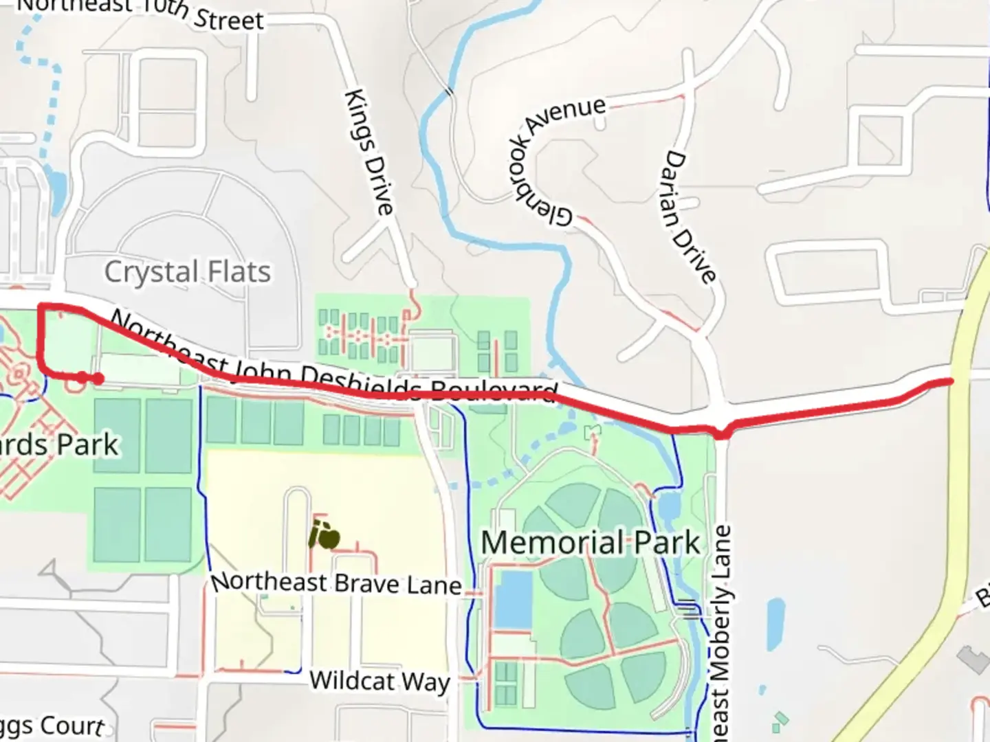 An image depicting the trail John DeSheilds Trail and its surrounding area.