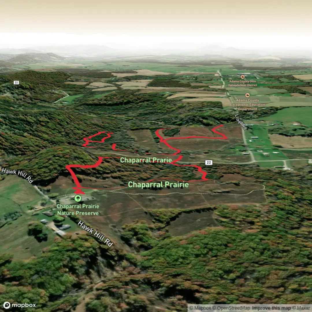 An image depicting the trail Bald Hill, Cedar Barren and Hawk Loop Trail and its surrounding area.