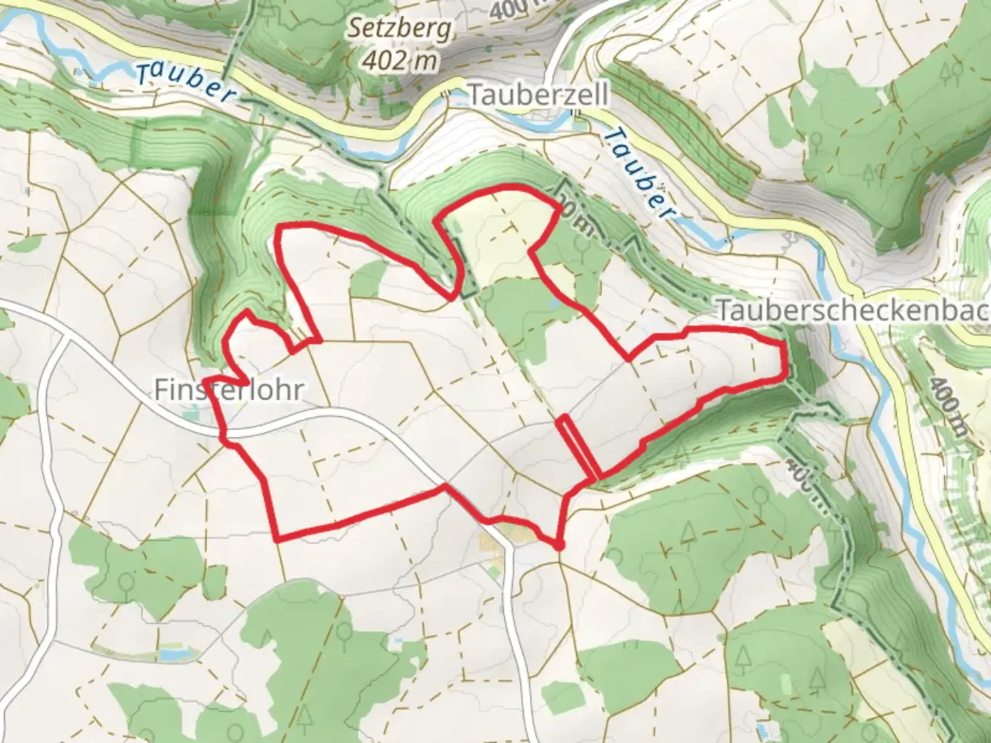 An image depicting the trail Schonach Loop and its surrounding area.