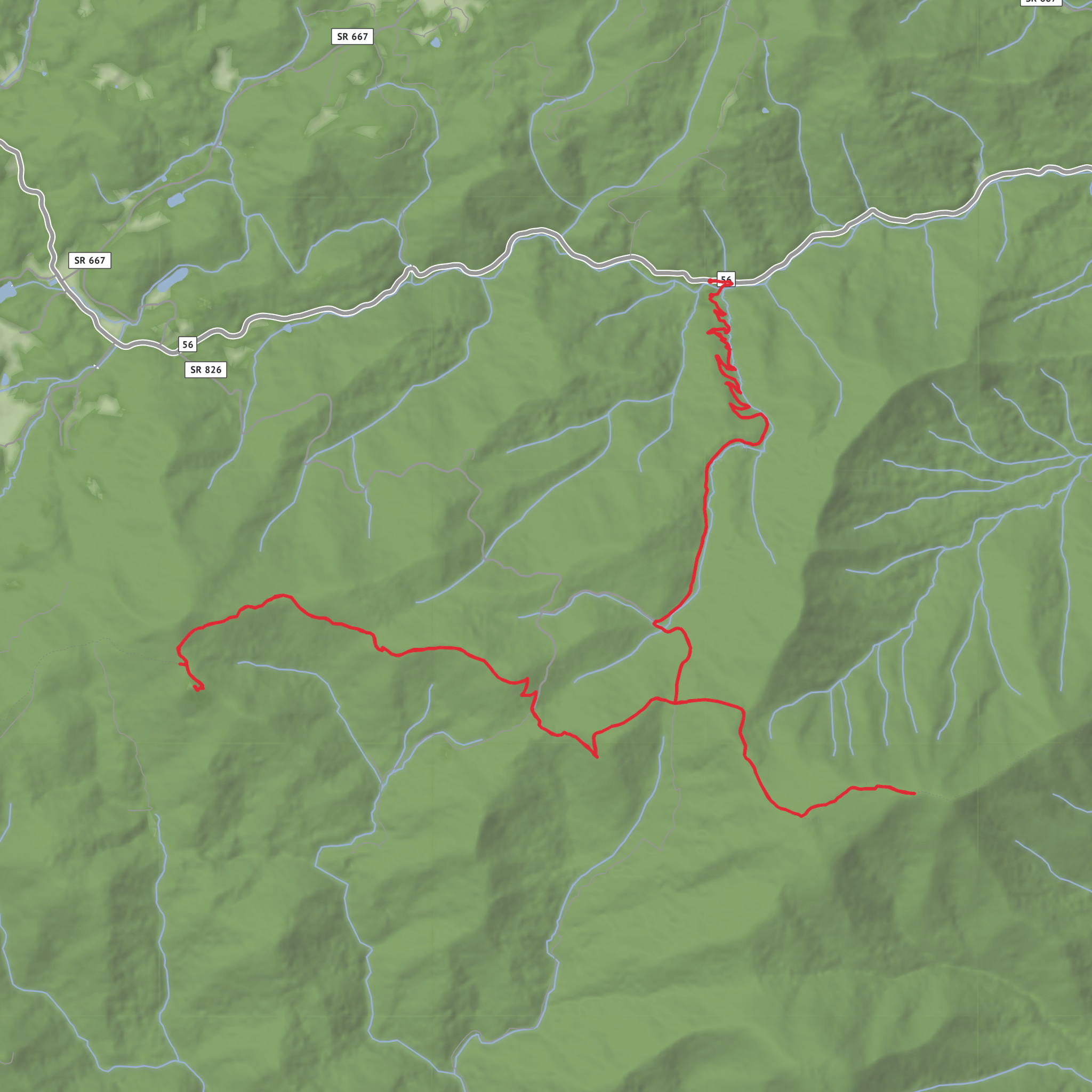 The Priest wilderness, Crabtree falls, The Priest peak and Spy Mt mobile static map