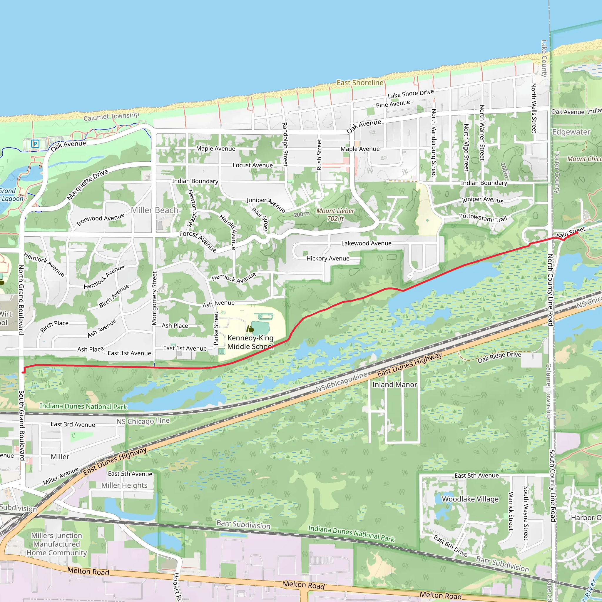 Marquette Rail Trail mobile static map