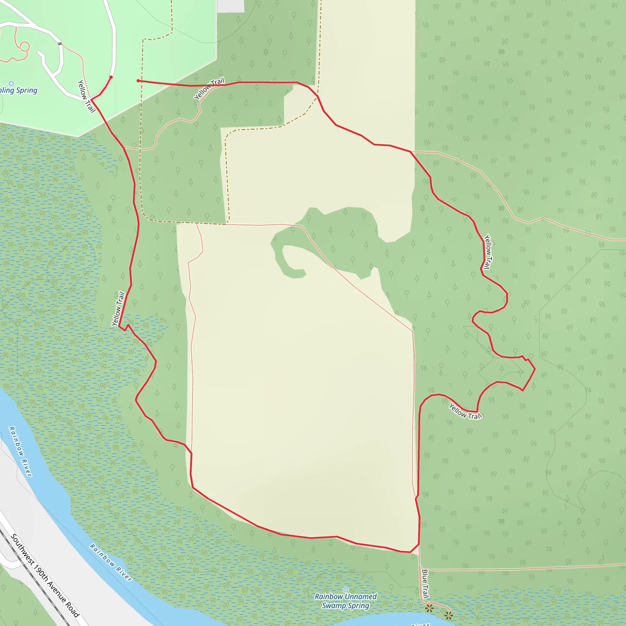 Yellow Loop Trail mobile static map