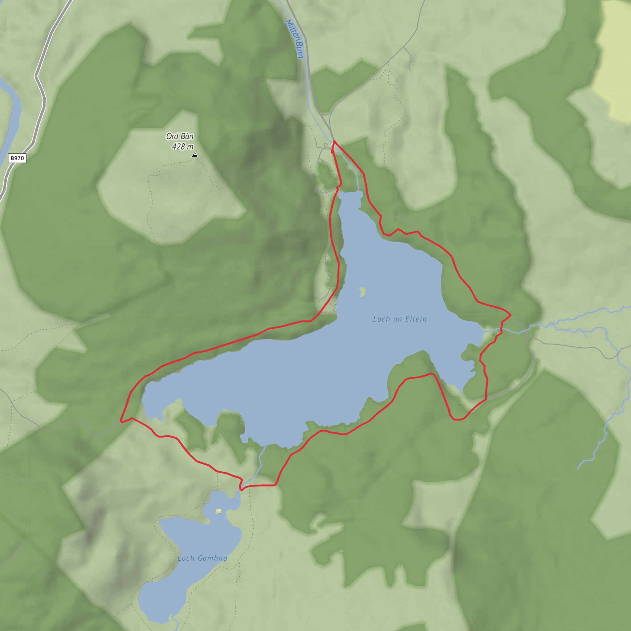Loch an Eilein and Castle Loop mobile static map