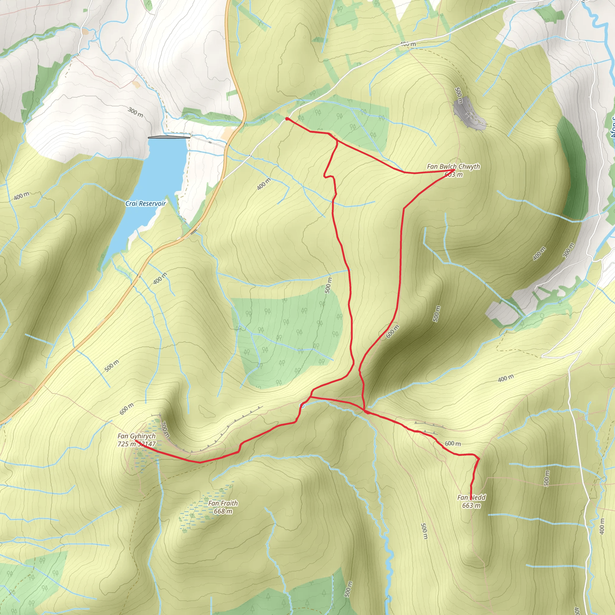 Fan Gyhirych, Fan Nedd & Fan Bwlch Chwyth mobile static map