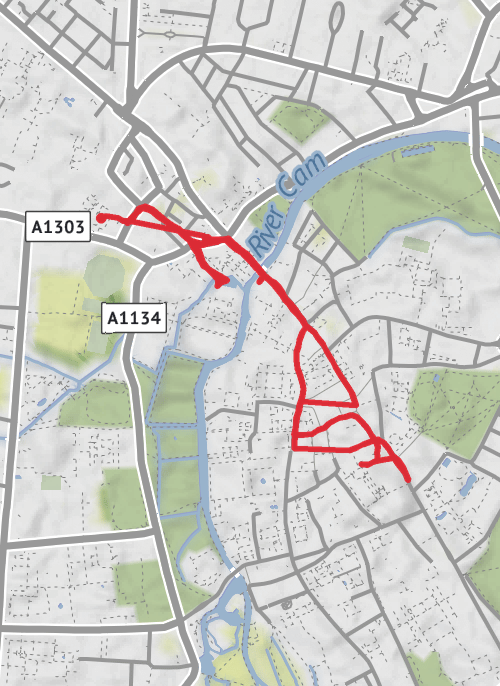 Hike from Cambridge mobile static map