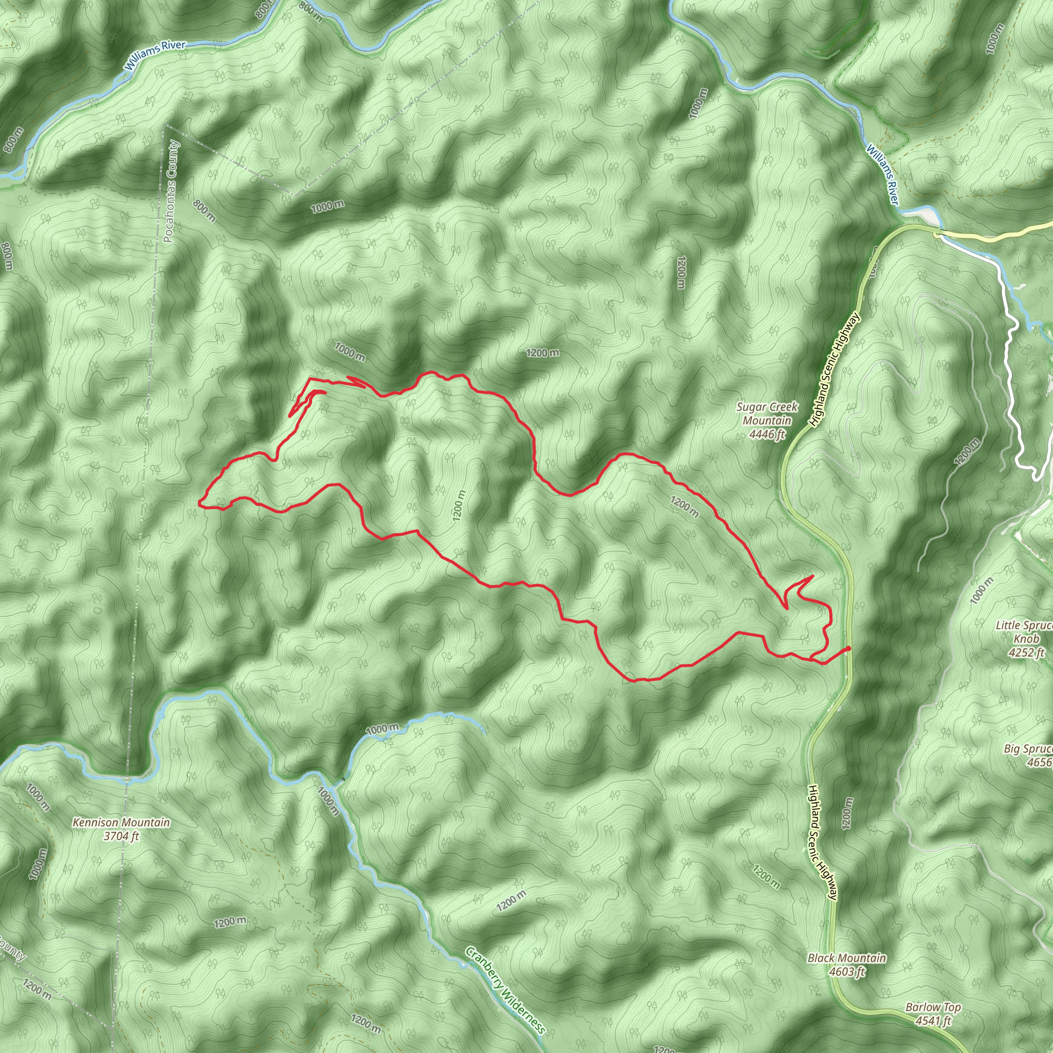 North-South Trail and North Fork Trail Loop mobile static map