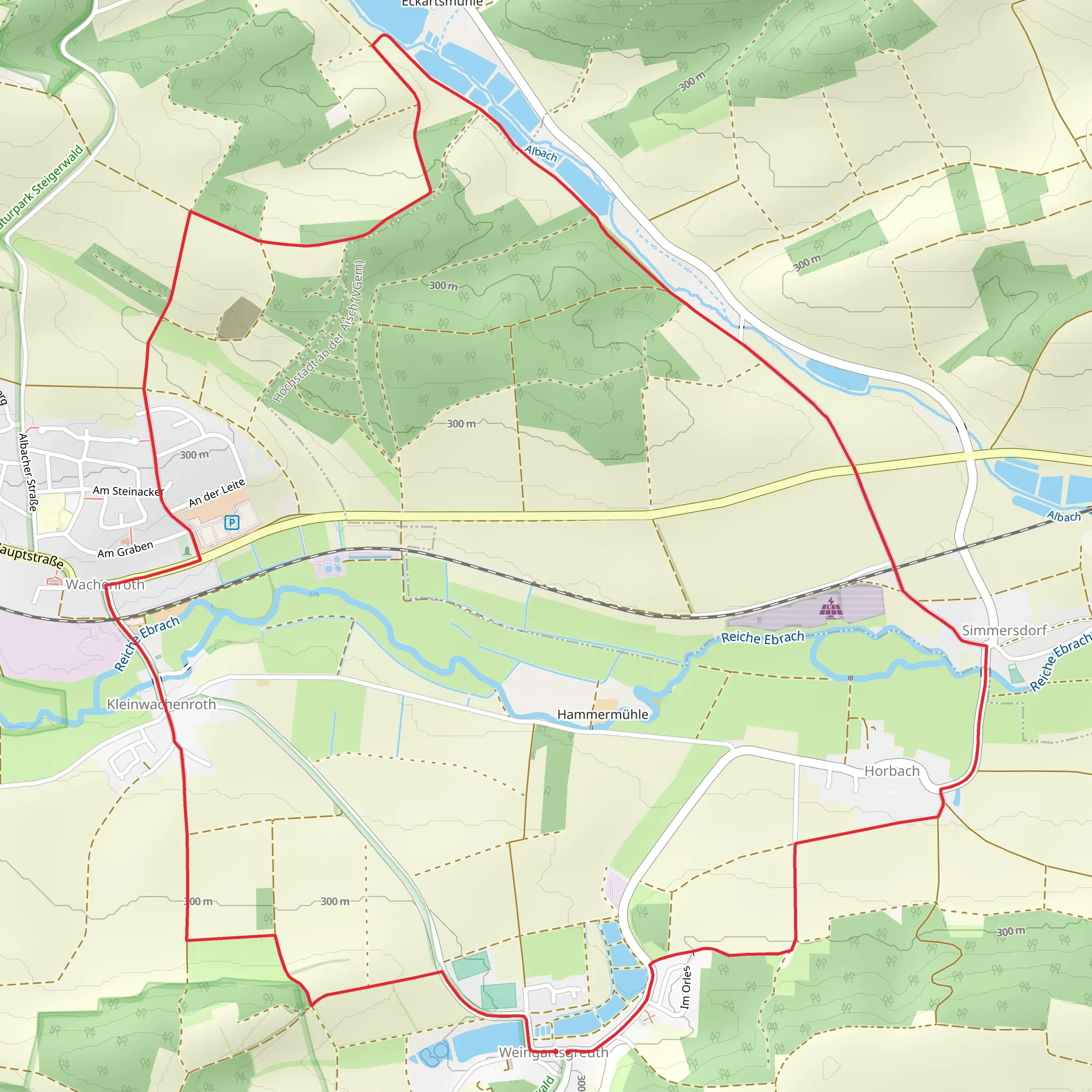 Weingartsgreuth W8 mobile static map