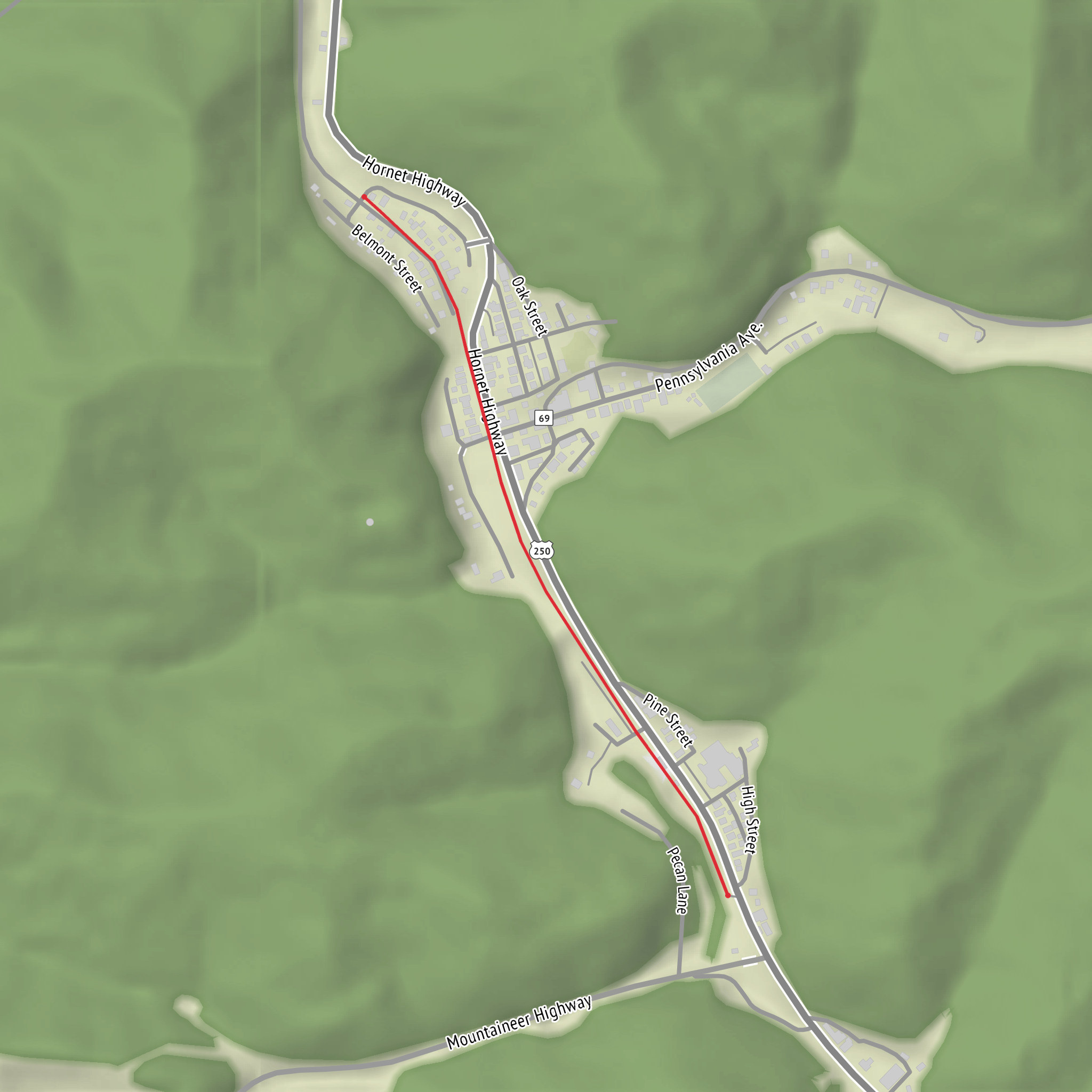 E Wetzel Rail Trail mobile static map