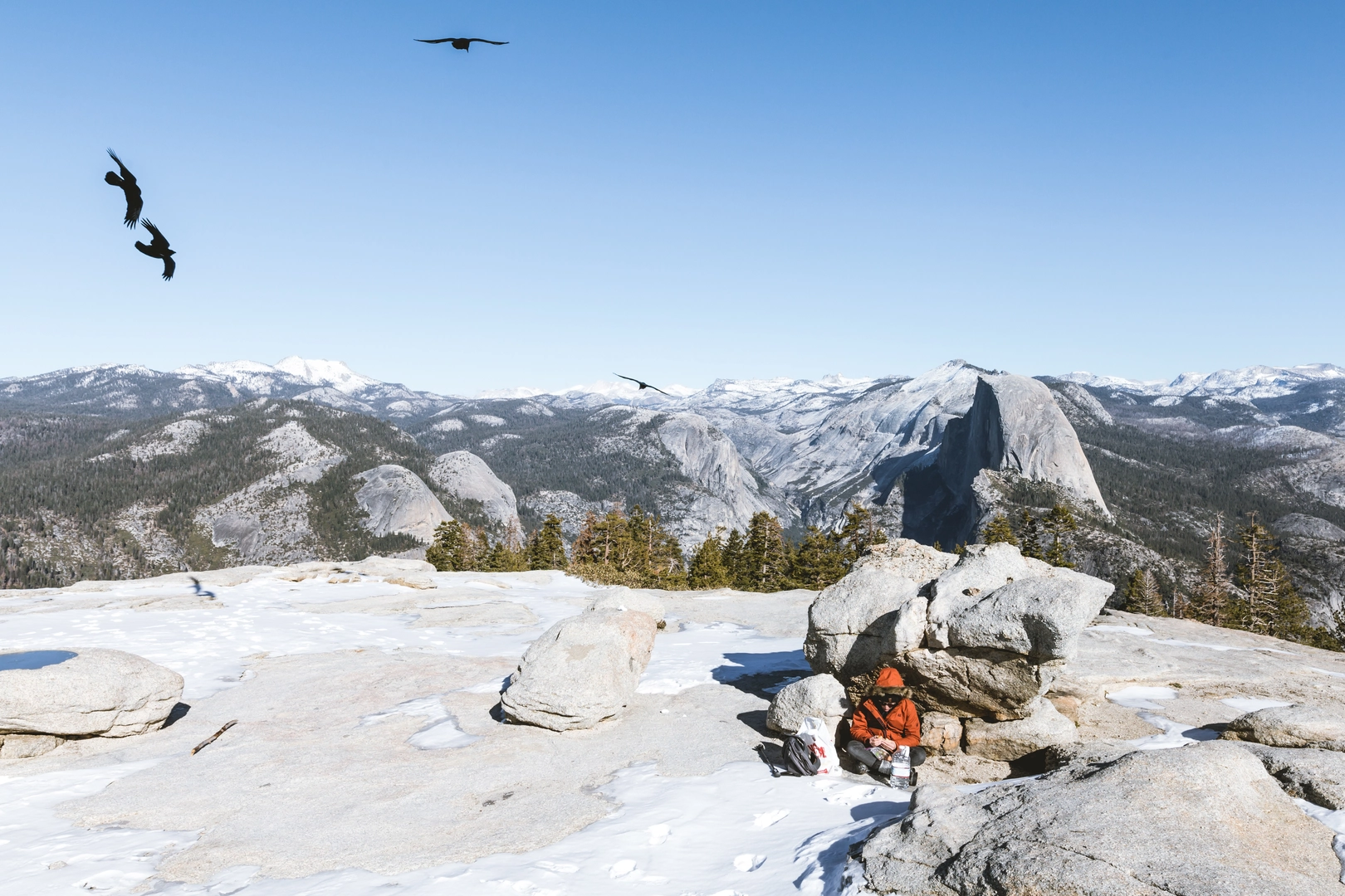 An image depicting the trail Sentinel Dome Loop Trail and its surrounding area.