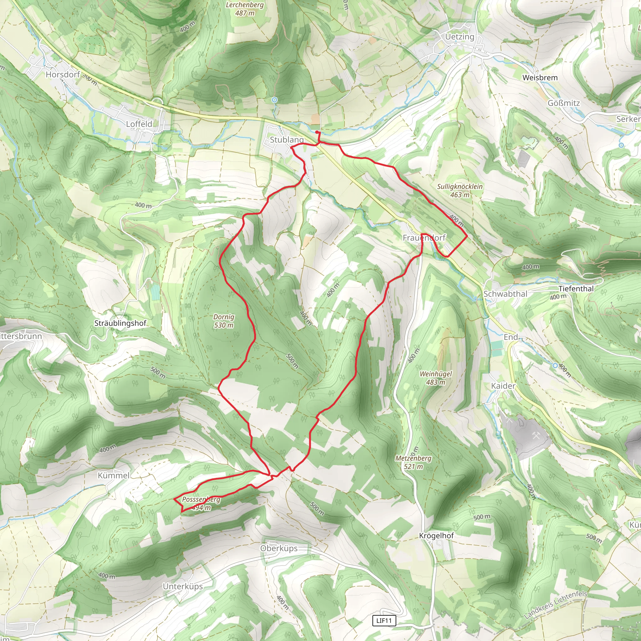 Keltenweg F and G Loop mobile static map