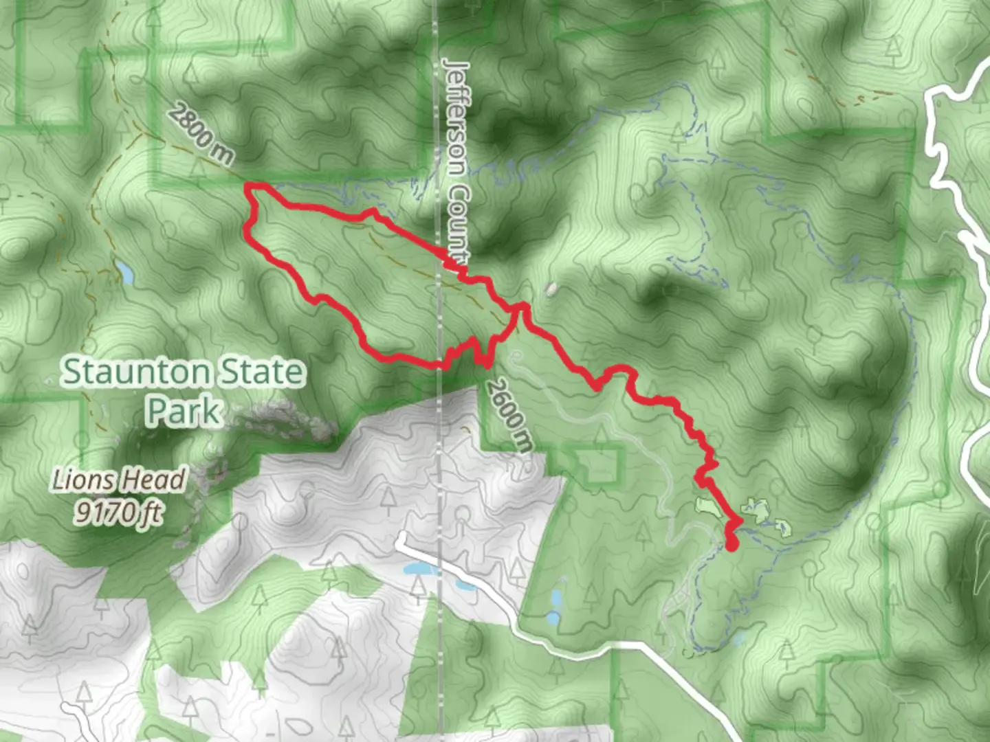 An image depicting the trail Scout Line Loop Trail and its surrounding area.