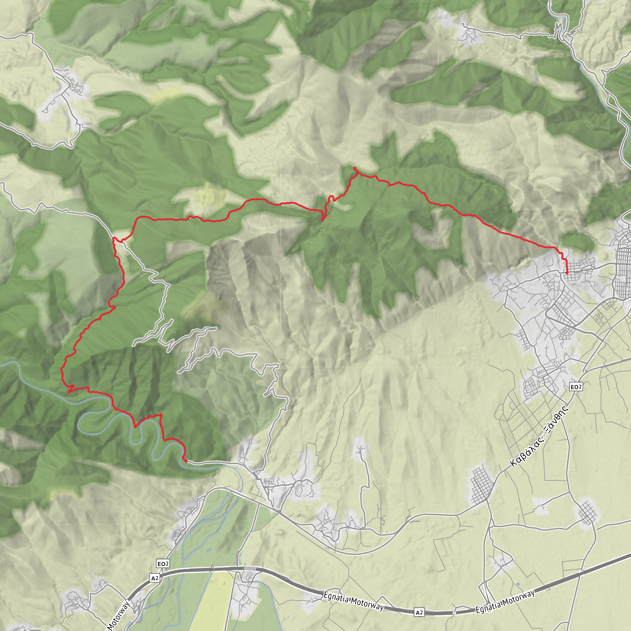 Hike from Galani to Xanthi mobile static map