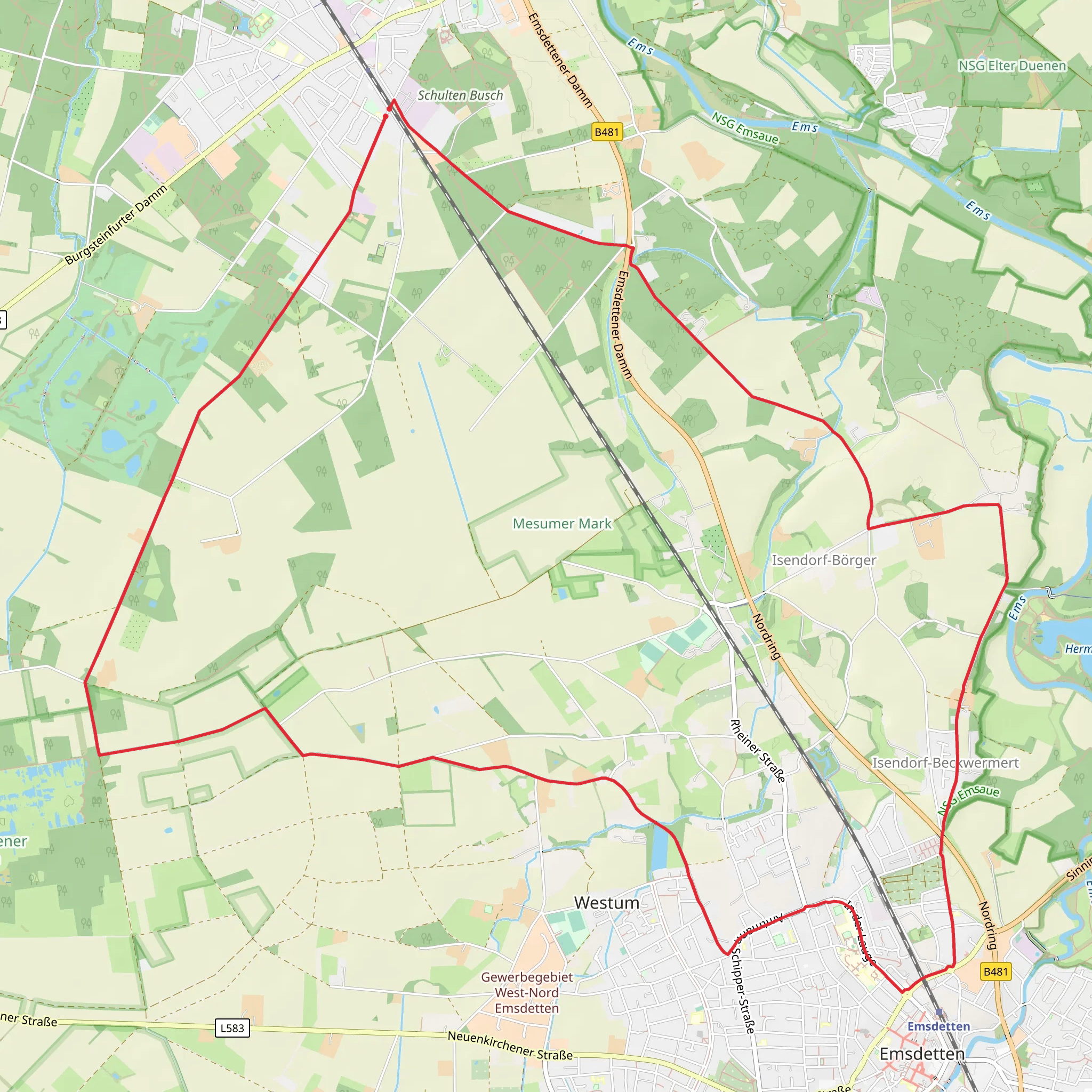 Mesum and Emsdetten Loop mobile static map