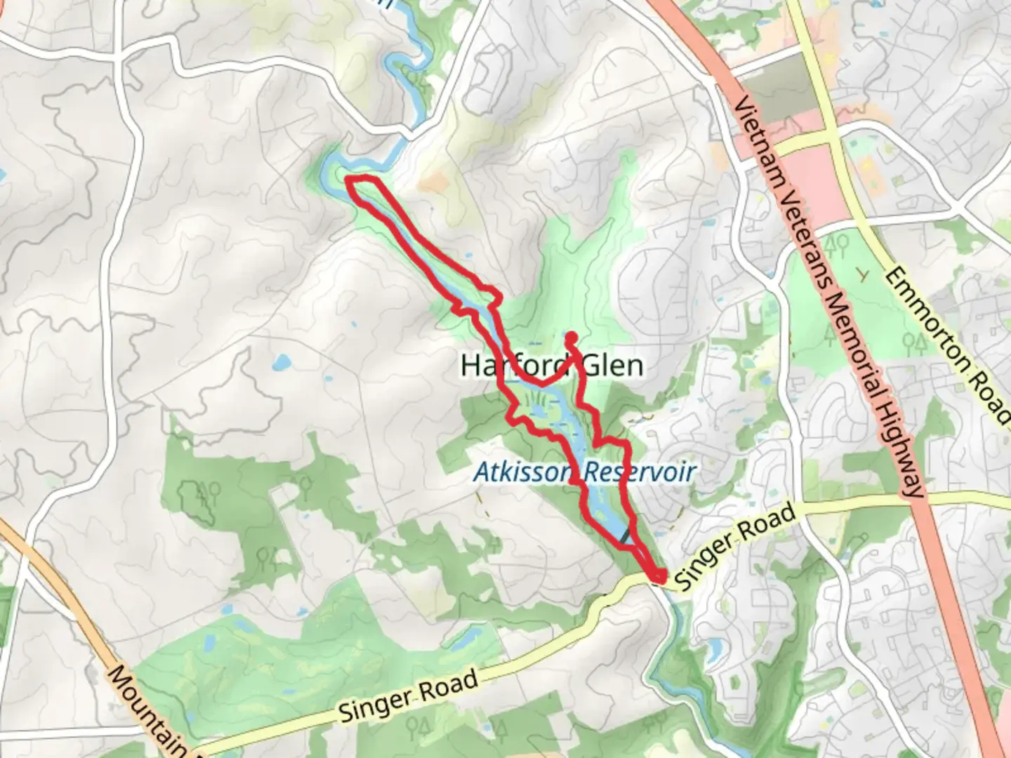 An image depicting the trail Atkisson Reservoir - West Side - Timber Black Loop Trail and its surrounding area.