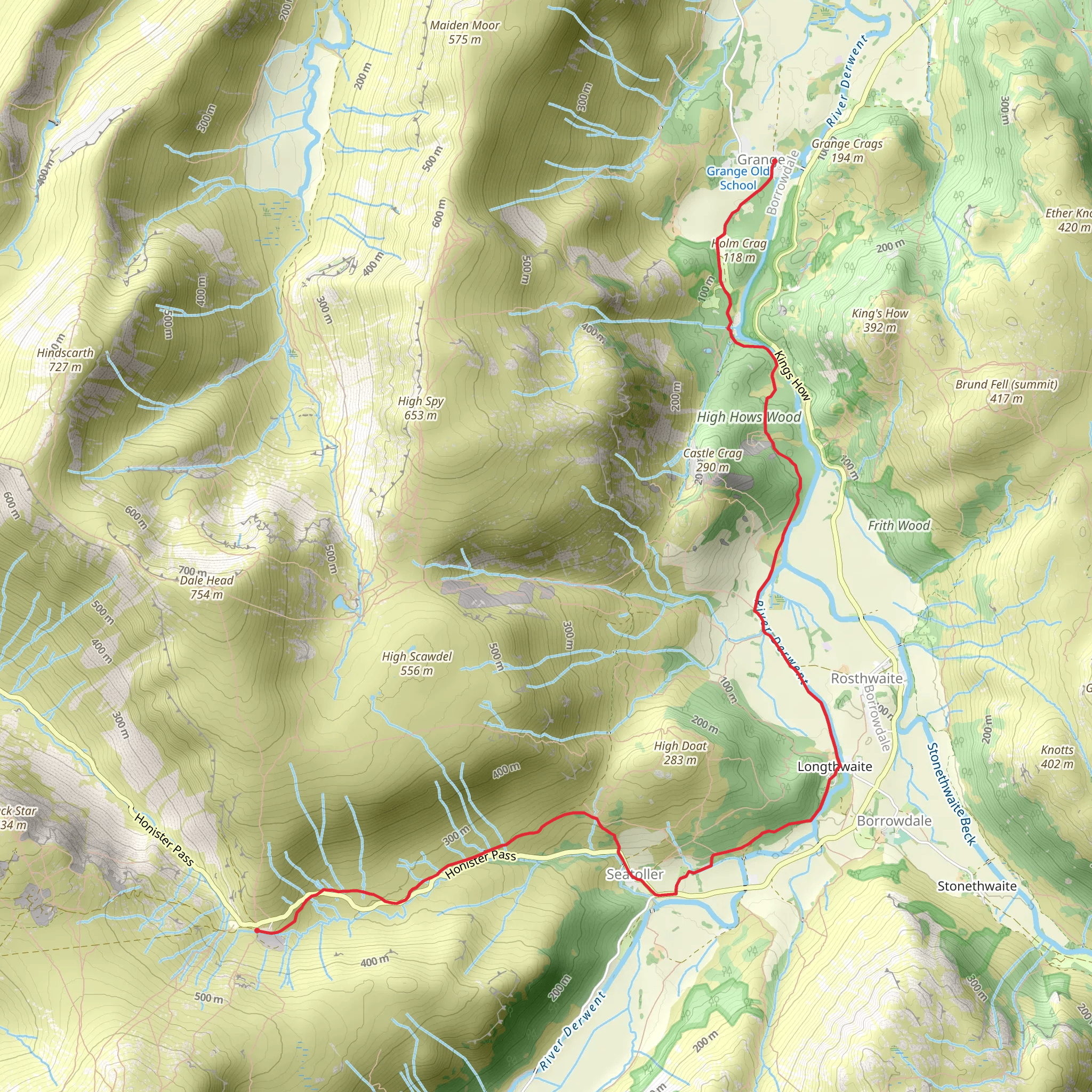 Downstream to Derwent Walk mobile static map