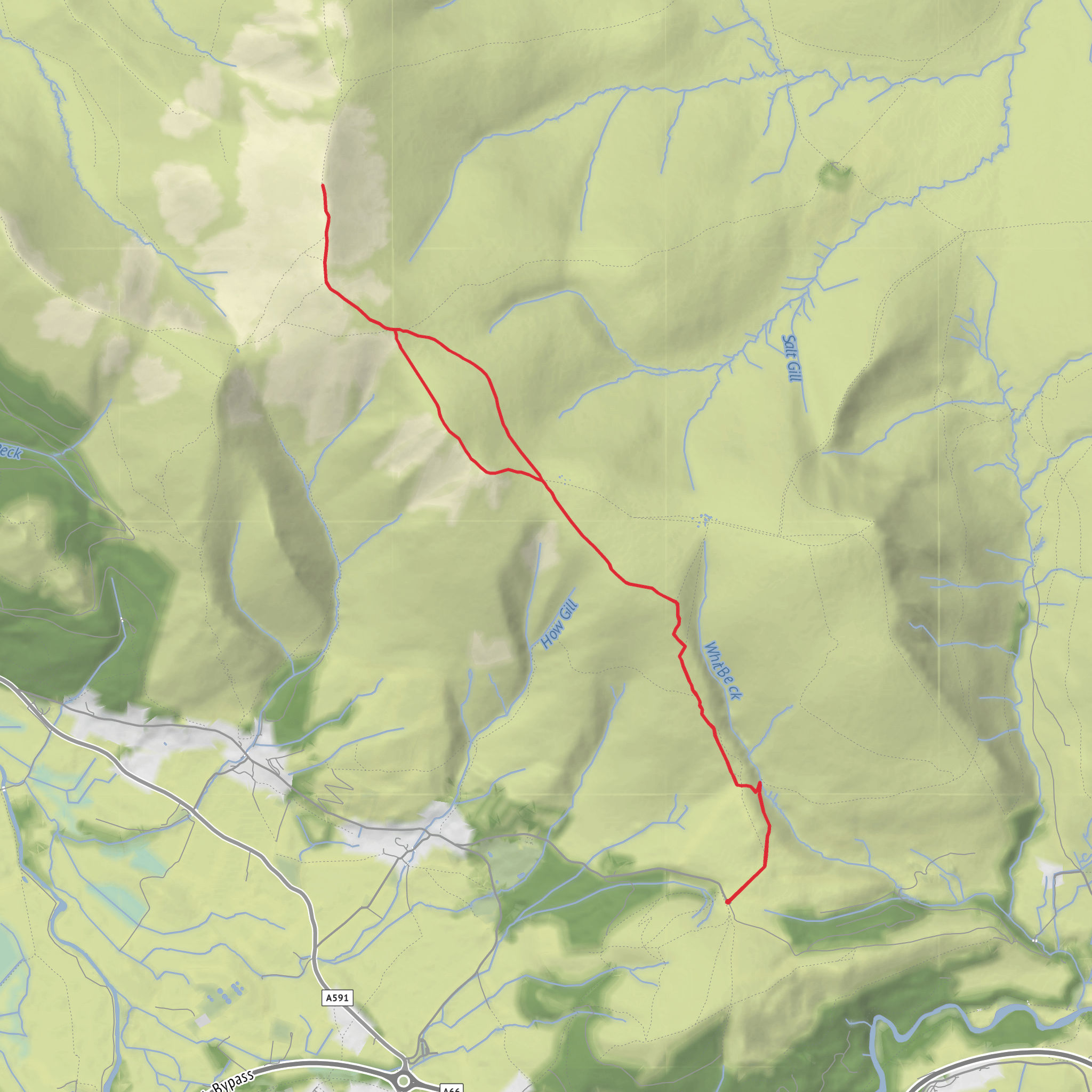 Skiddaw and Little man from CP mobile static map